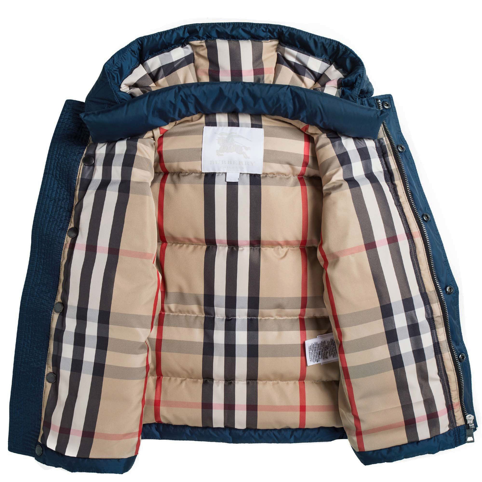 Boys Dark Blue Padded Down Hooded Jacket - CÉMAROSE | Children's Fashion Store - 3