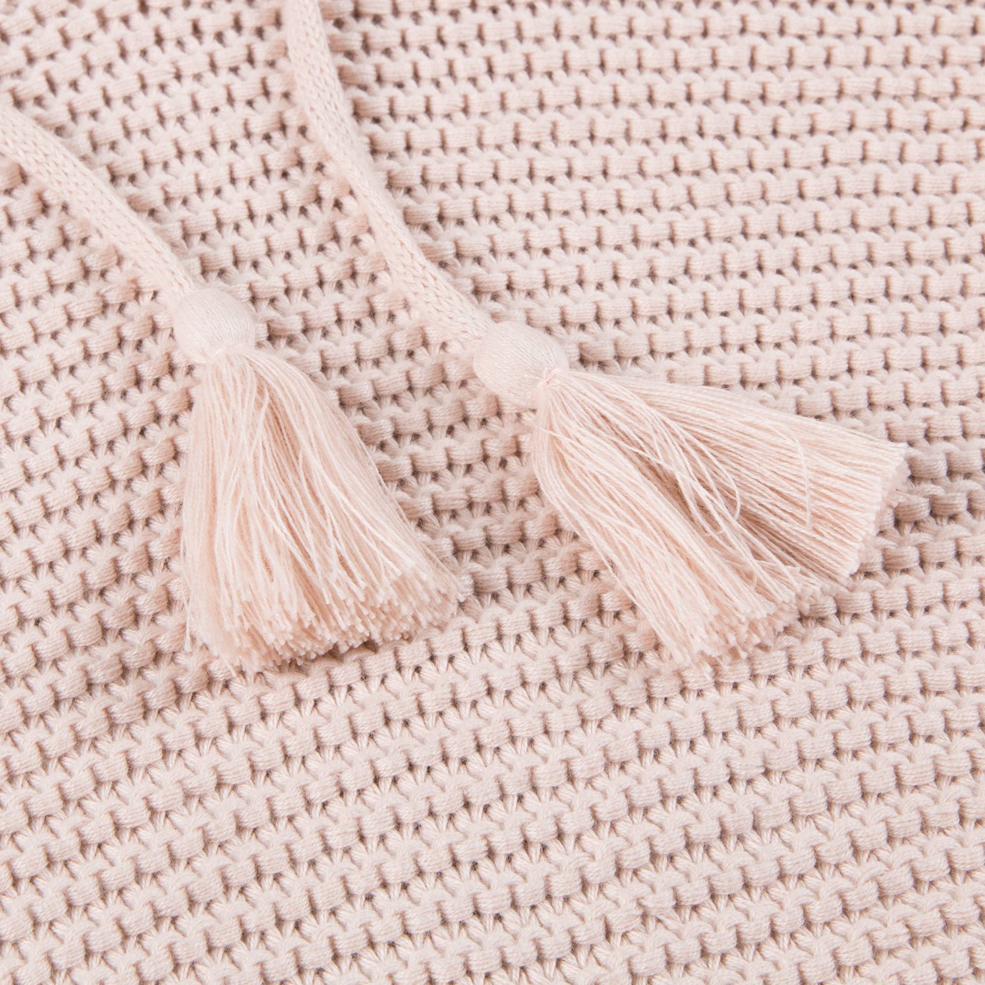 Girls Pink "Knitted Cotton" Knitted Cape