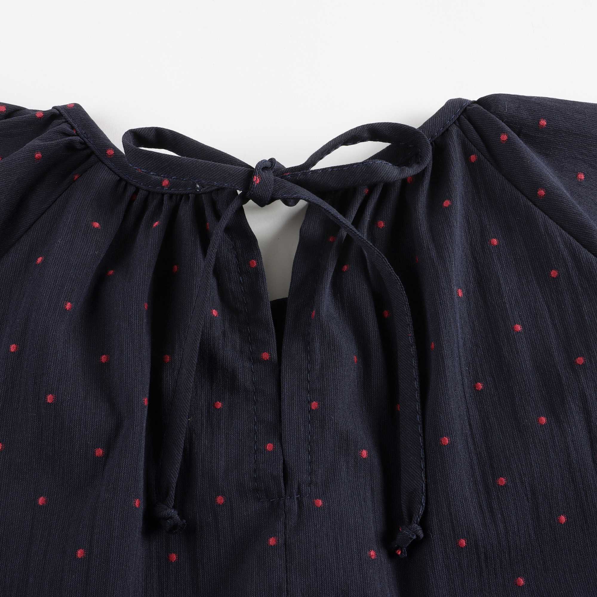 Girls Black Dots Cotton Dress