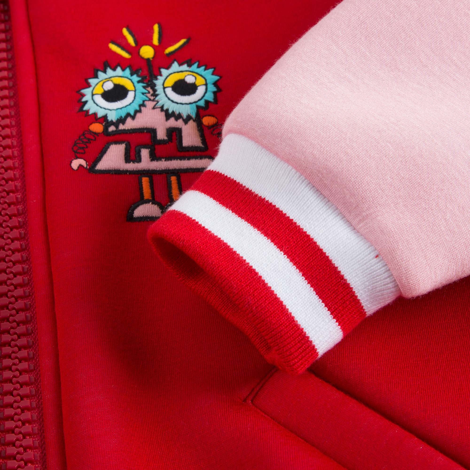 Girls Red Neoprene Varsity Jacket