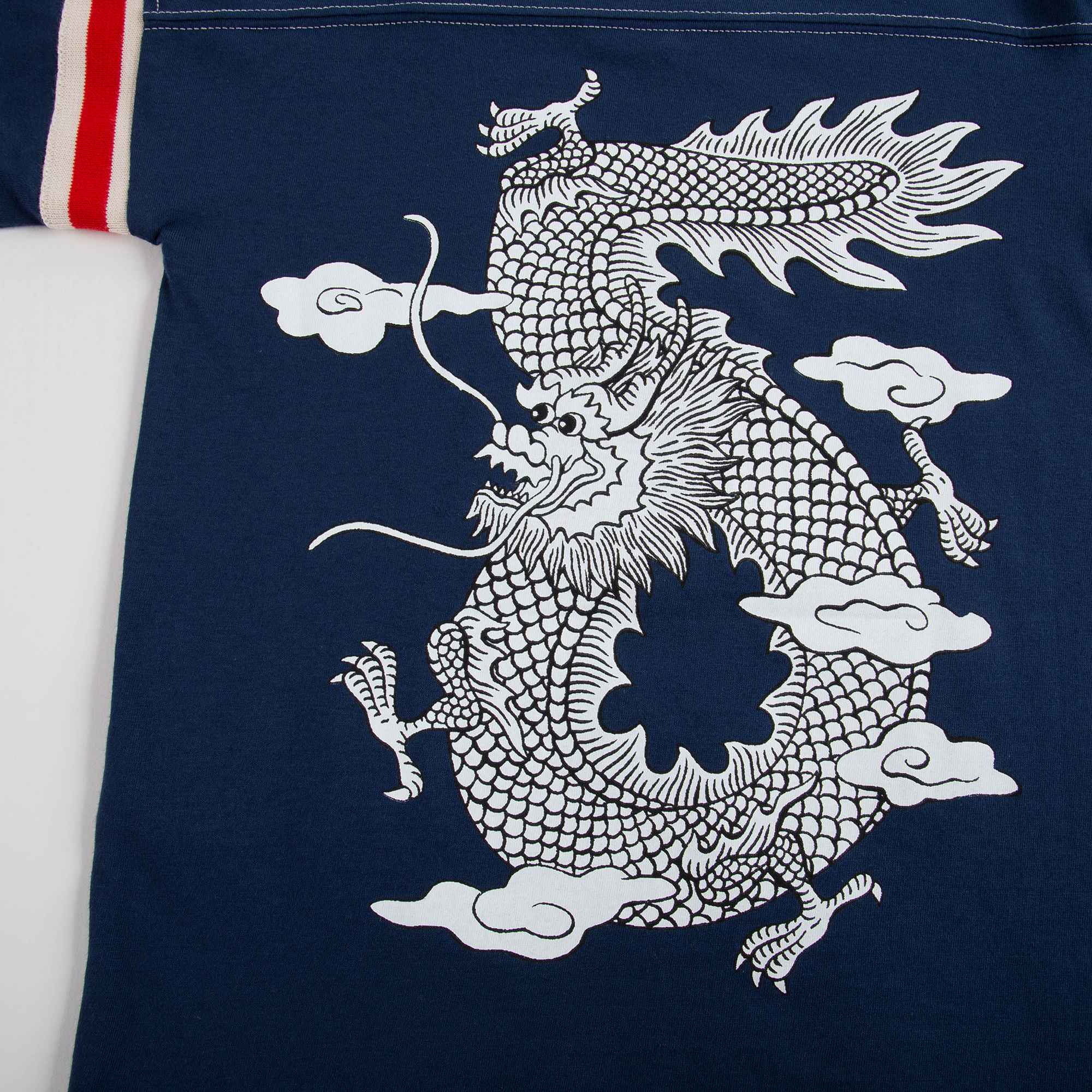 Boys Prussian Blue & White Cotton T-shirt