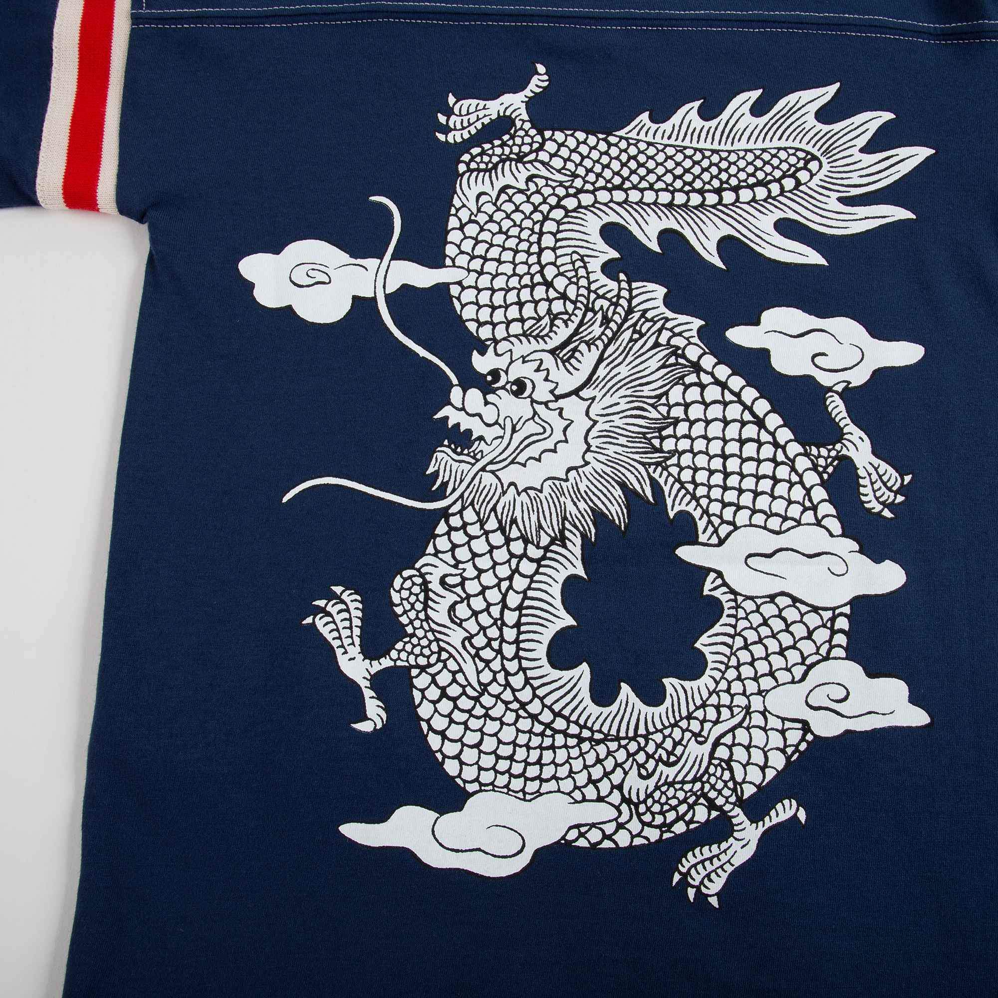 Boys Prussian Blue & White Cotton T-shirt