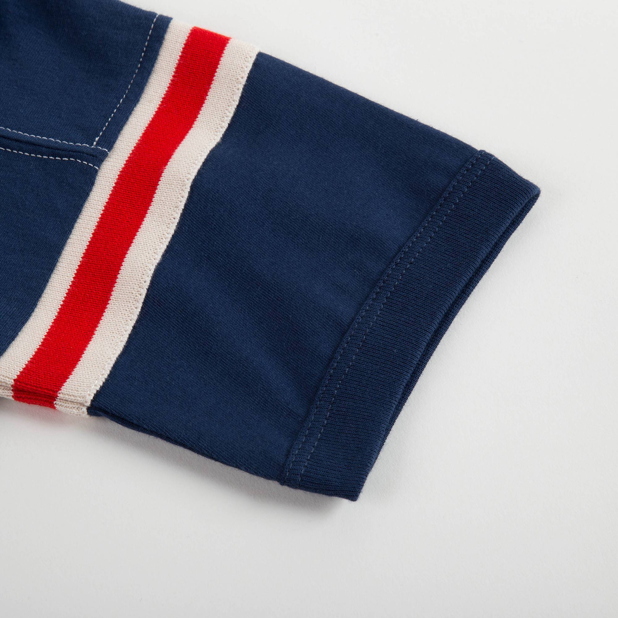 Boys Prussian Blue & White Cotton T-shirt