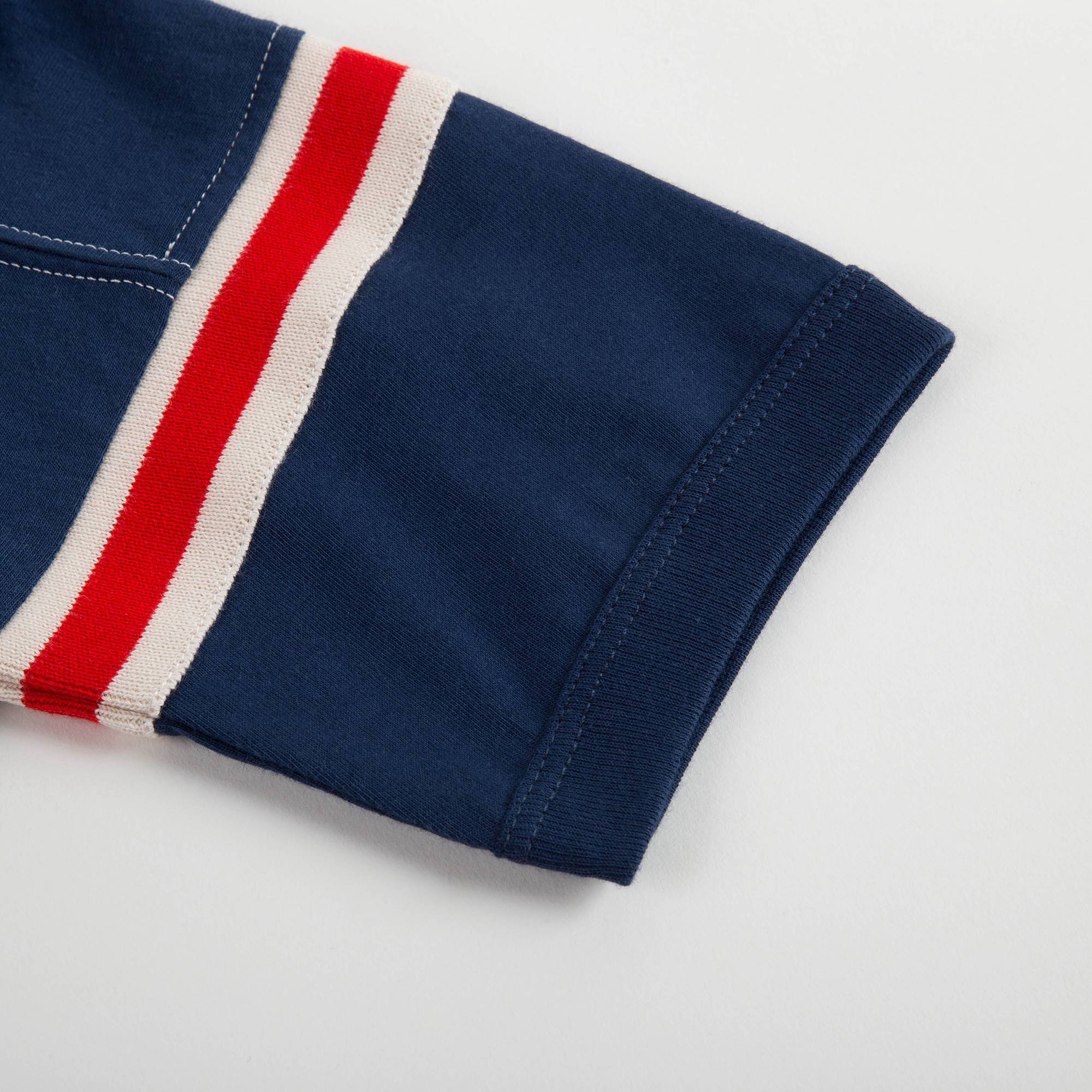 Boys Prussian Blue & White Cotton T-shirt