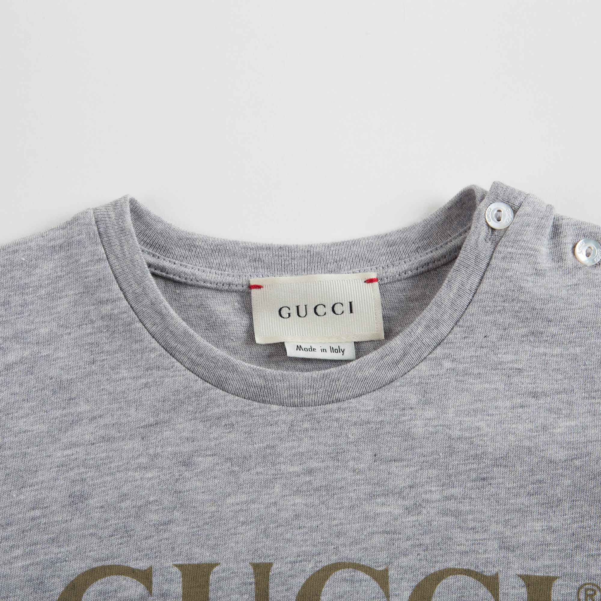 Baby Boys Grey Logo Cotton T-shirt