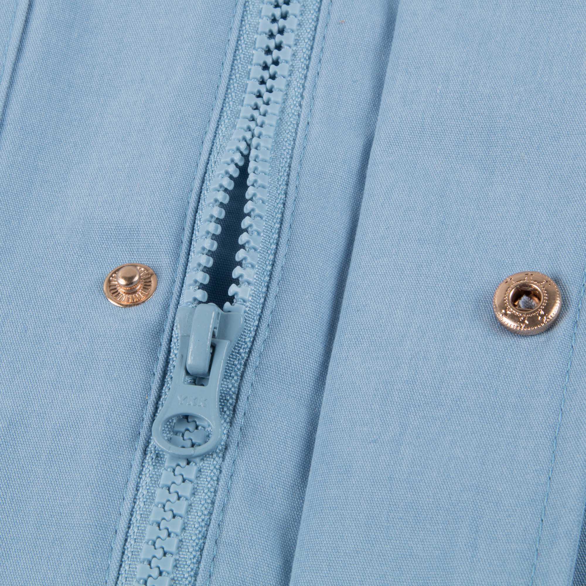 Girls Light Cerulean Blue Solid Jacket