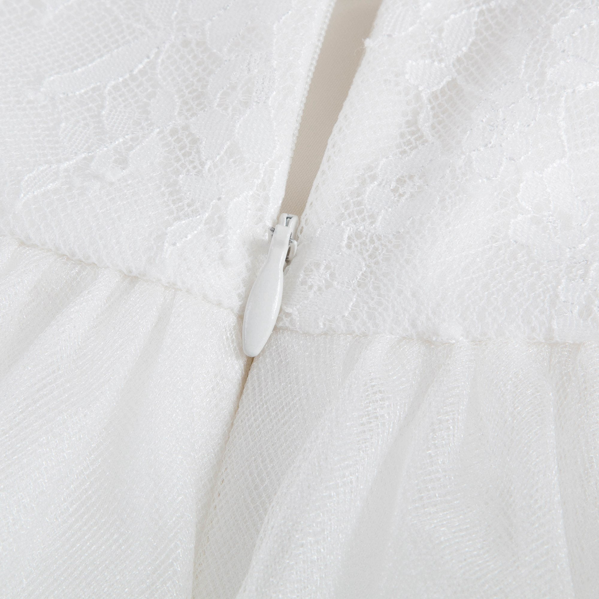 Girls White Embroidered Luxe Dress