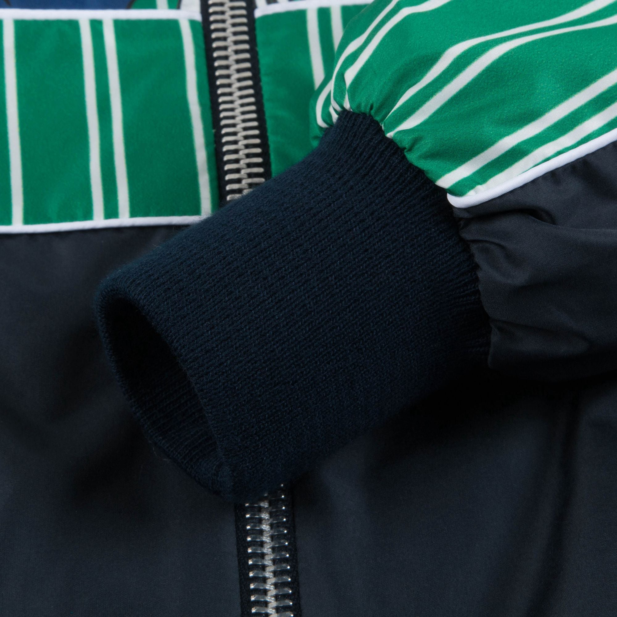 Boys Black & Green Nylon Bomber Jacket