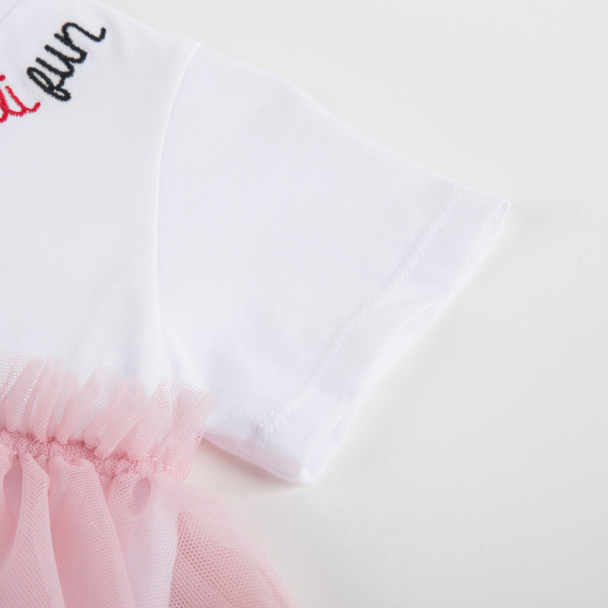 Baby Girls White & Rose Cotton Dress