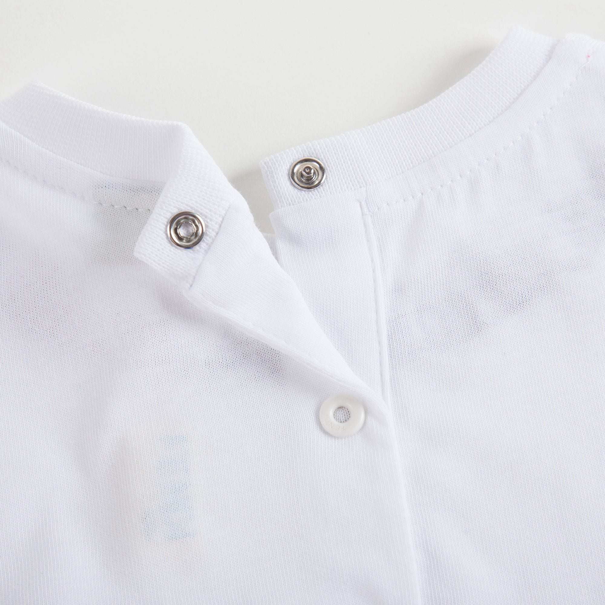 Baby Girls White & Rose Cotton Dress