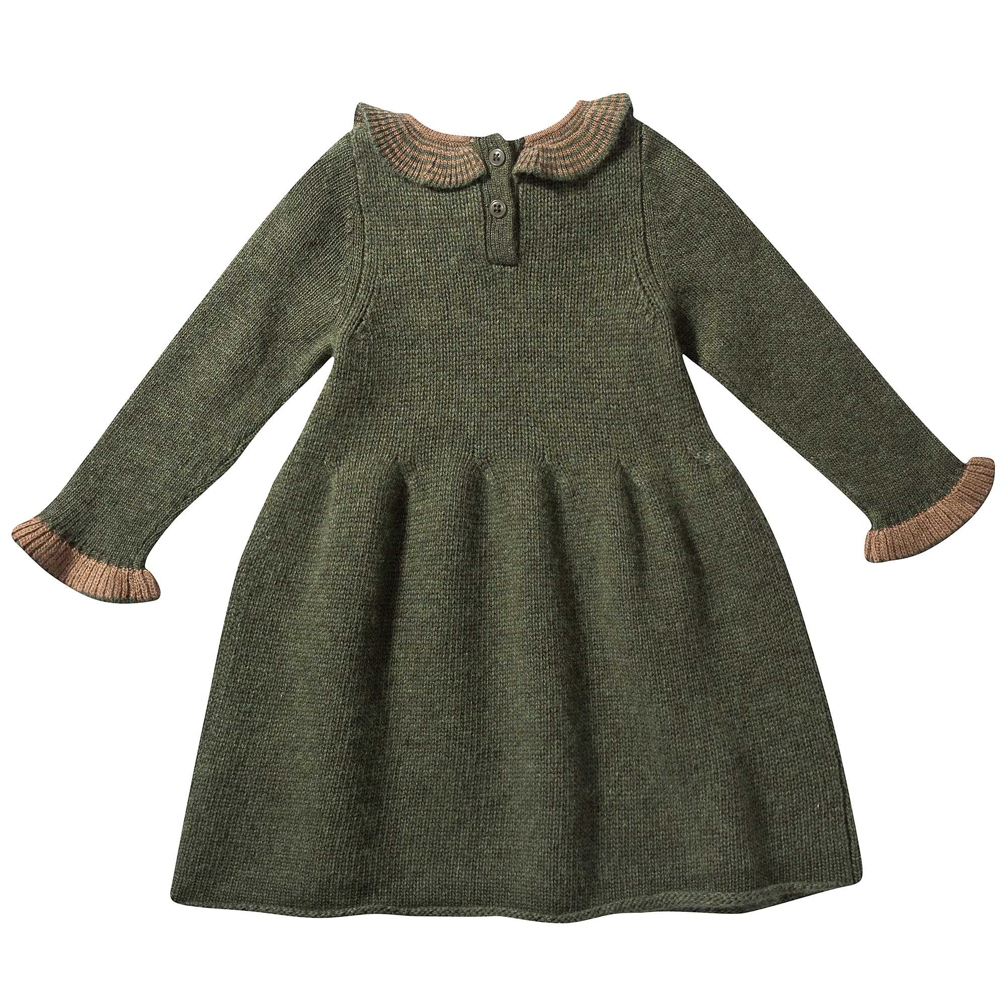 Baby Girls Dark Green Knitted Dress