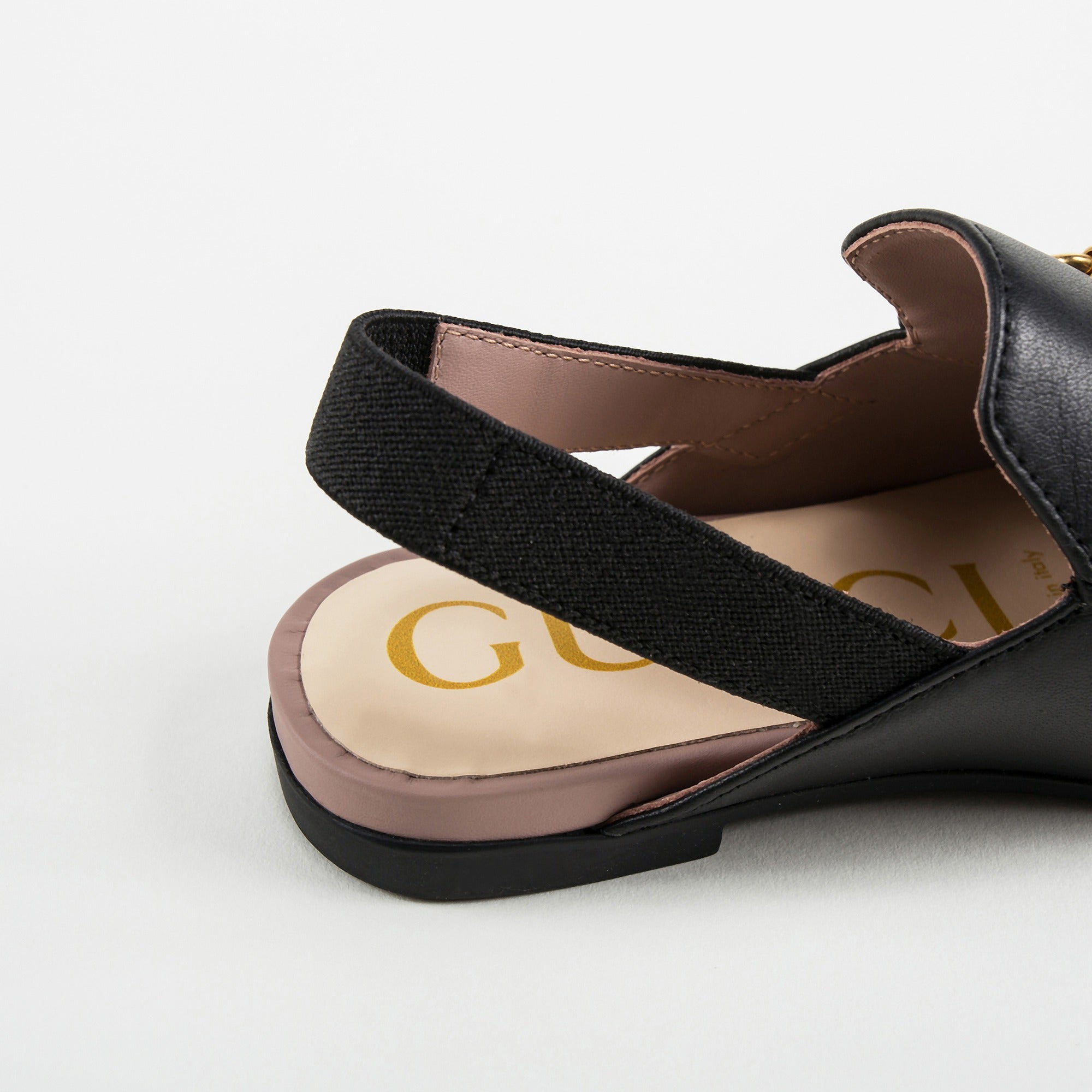Boys & Girls Black Leather Sandals