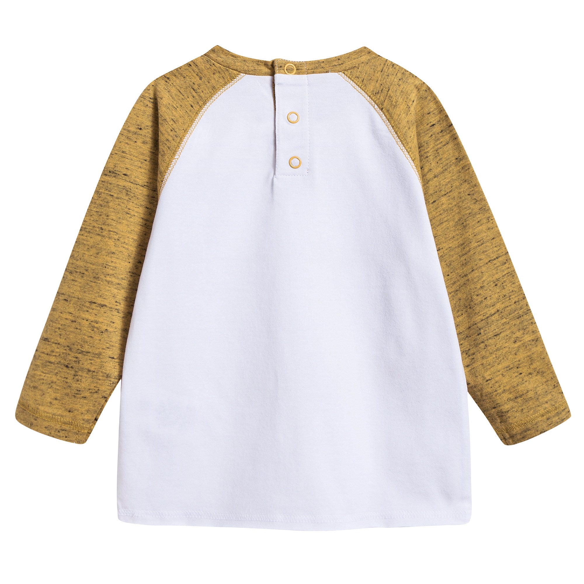 Baby Boys White & Yellow T-shirt With Car Print