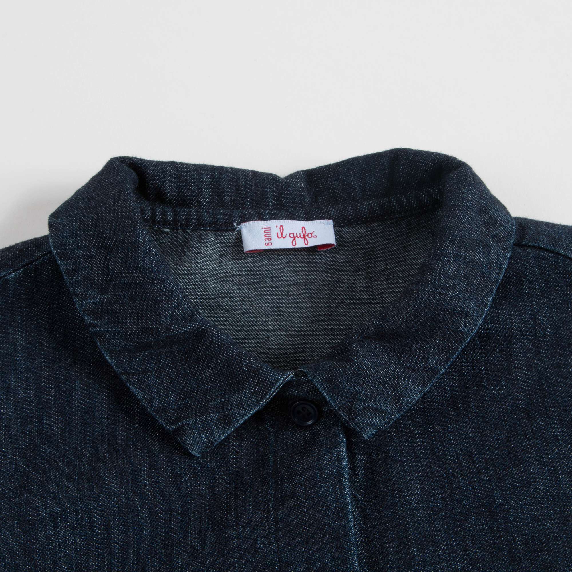 Girls Dark Blue Cotton Shirt