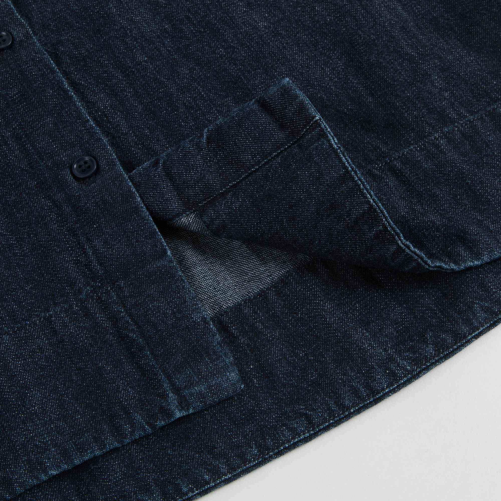Girls Dark Blue Cotton Shirt