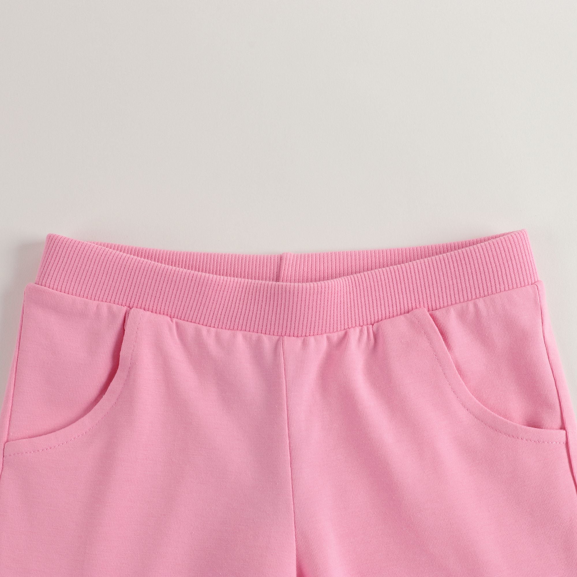 Baby Boys & Girls Ivory & Pink Cotton Shorts Set