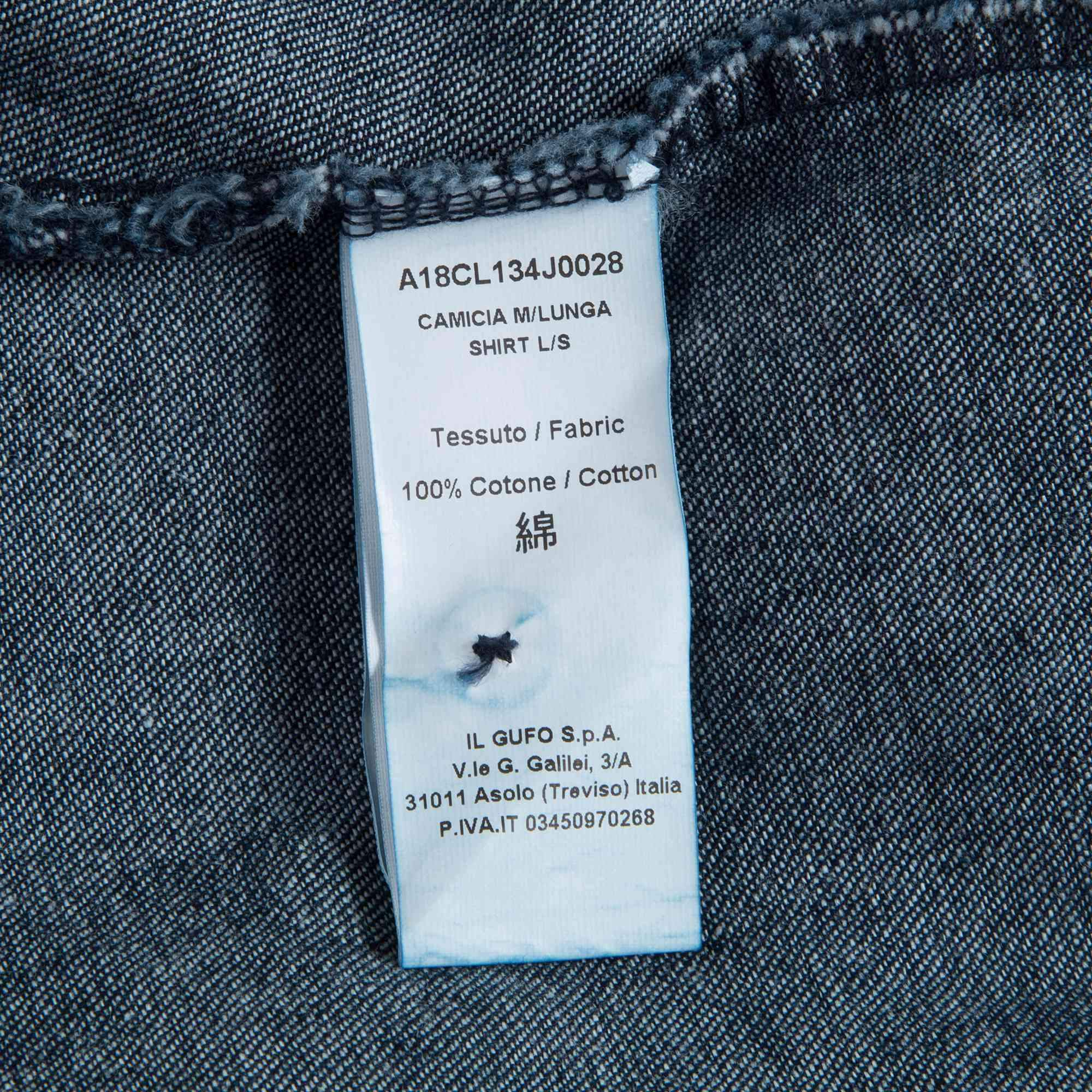 Girls Dark Blue Cotton Shirt