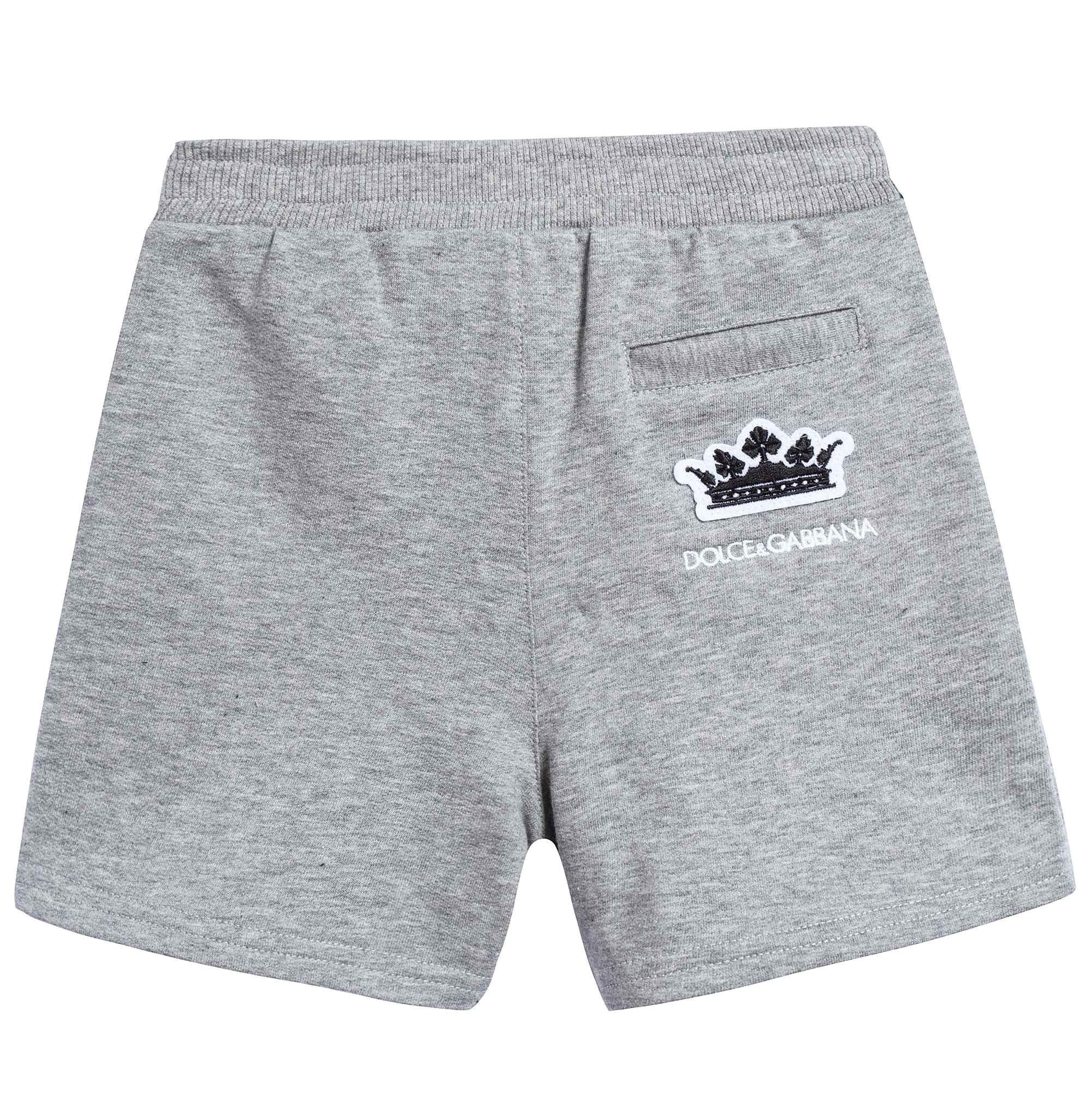 Baby Boys Melange Grey Cotton Shorts
