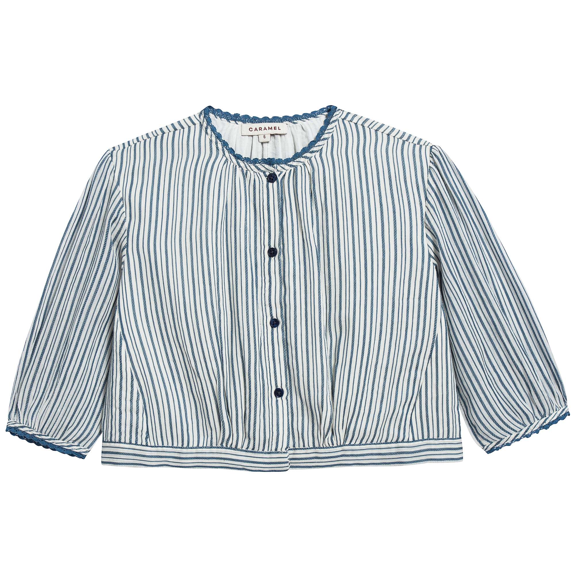 Boys & Girls Blue Stripe Cotton Woven Bloues