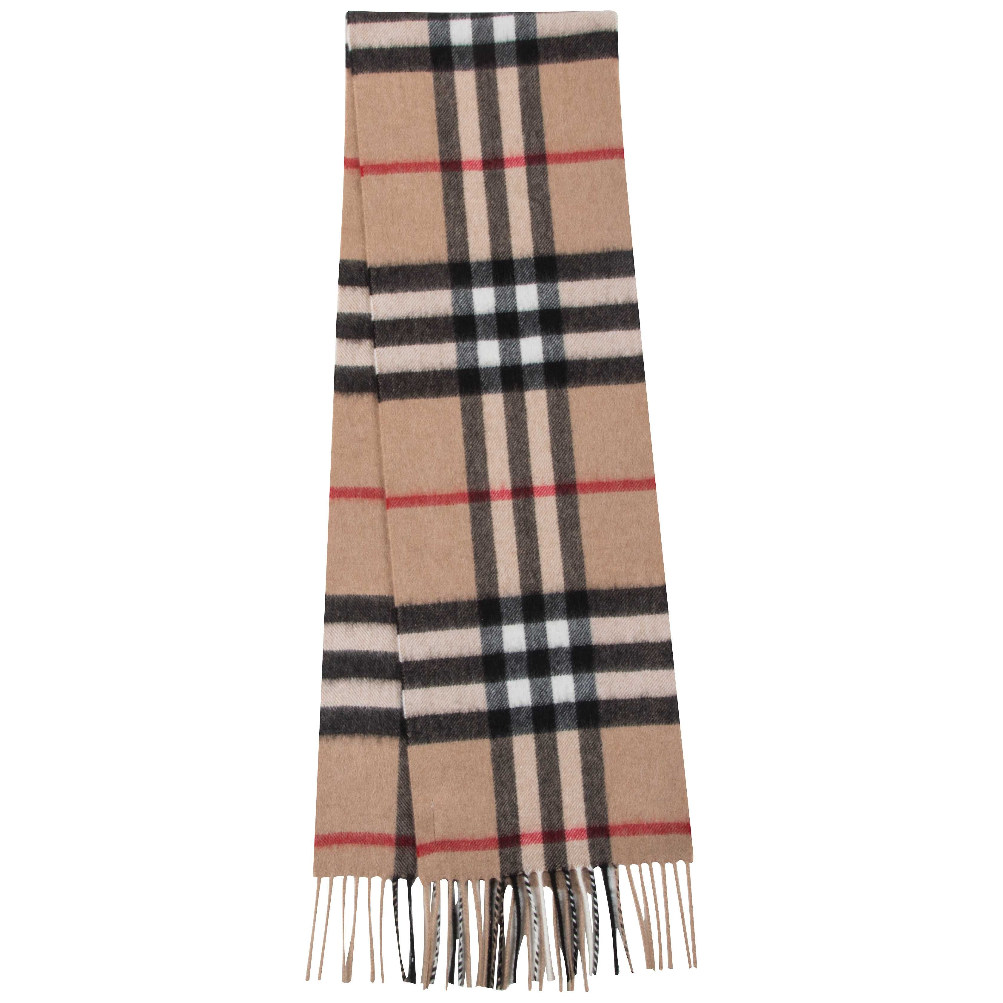 Girls & Boys Camel Check Cashmere Scarves
