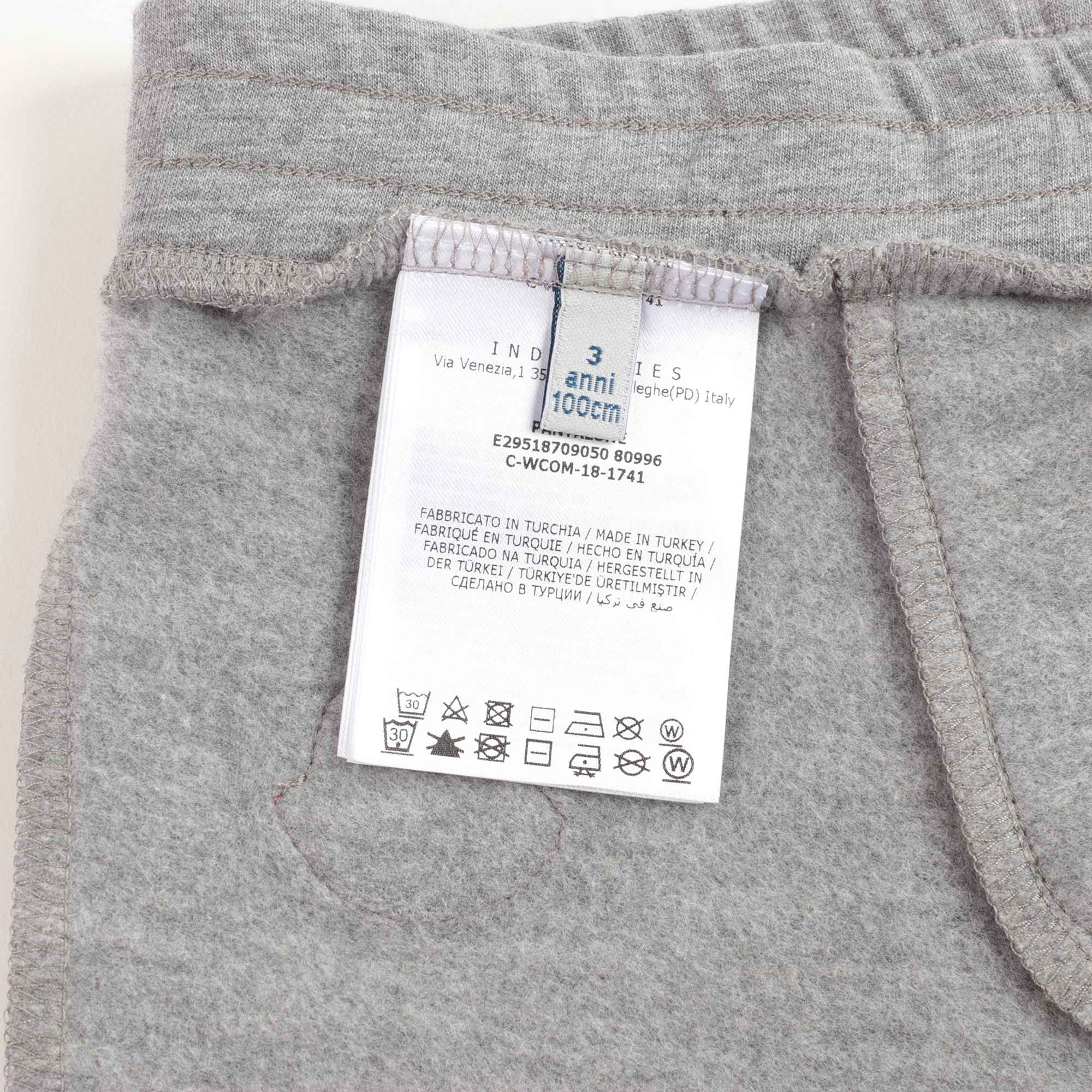 Baby Boys Grey Logo Cotton Trousers