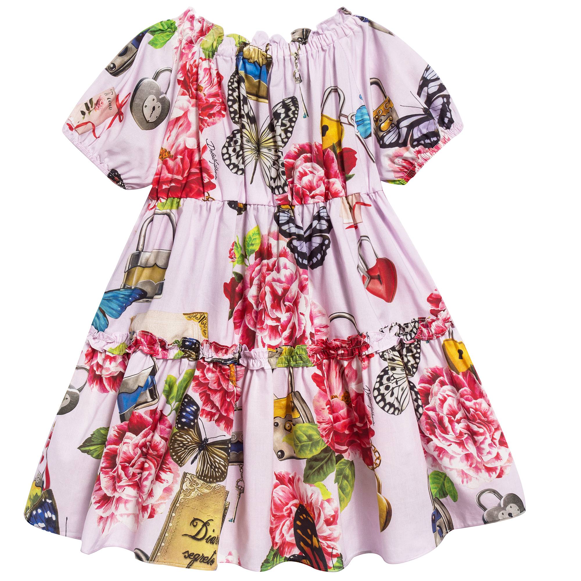 Baby Girls Purple Printed Dress