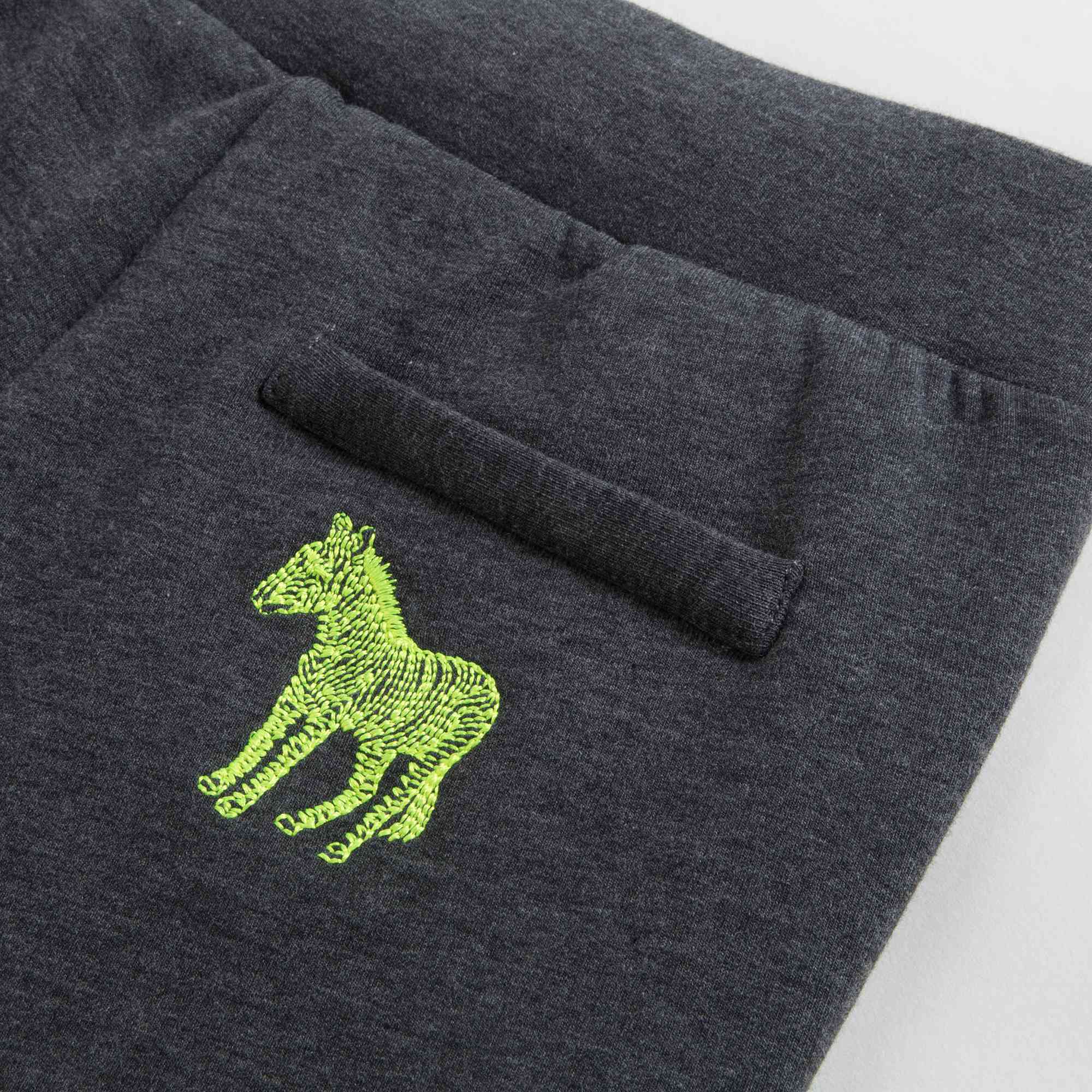Boys Marl Grey Anthracite Cotton Trousers