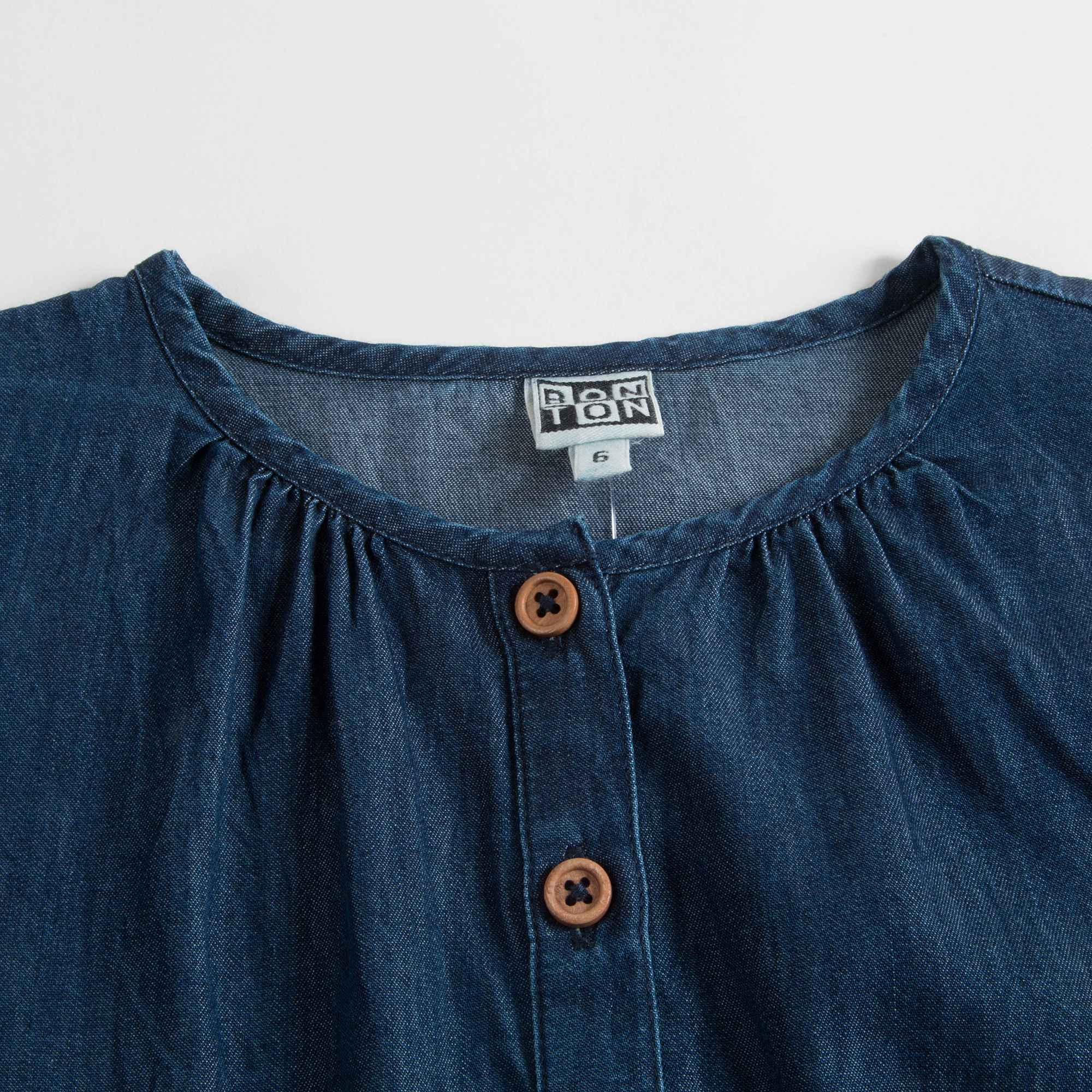 Girls Denim Blue Cotton Dress