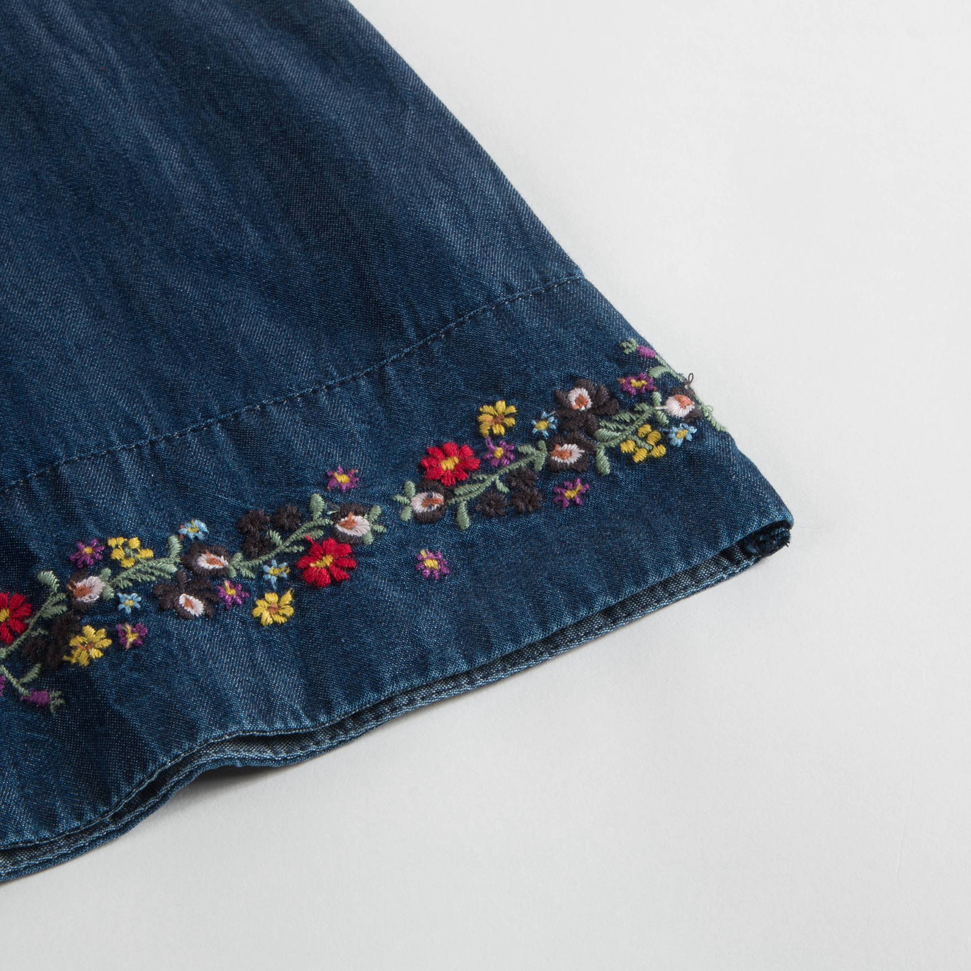 Girls Denim Blue Cotton Dress
