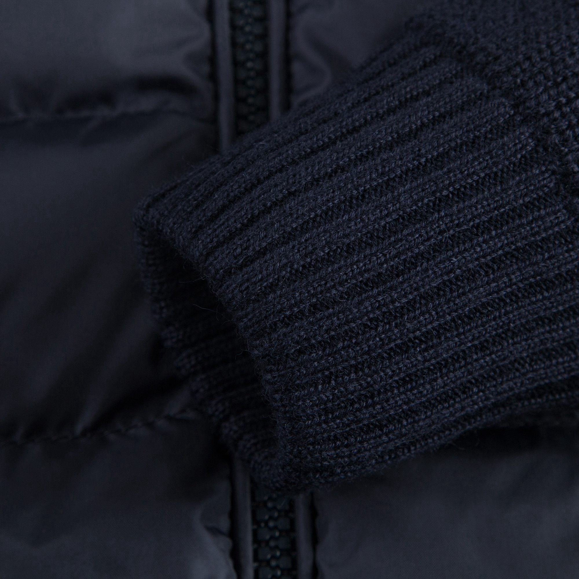 Boys Blue Knitted & Down Padded Zip-up Top