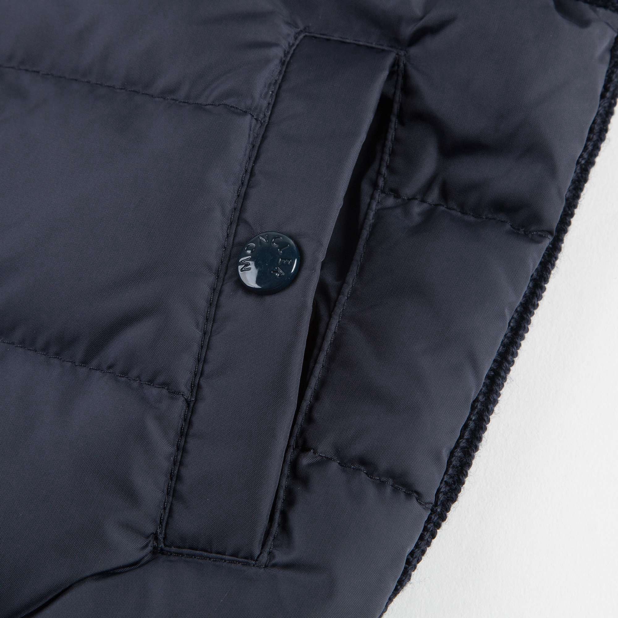 Boys Blue Knitted & Down Padded Zip-up Top