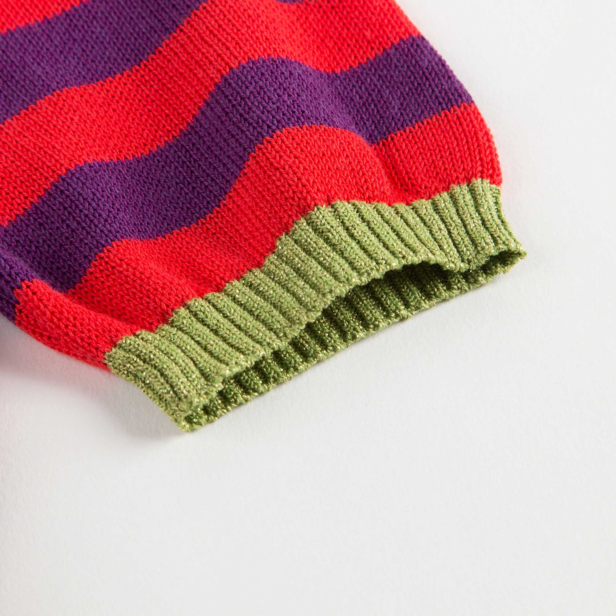 Girls Blue & Red Striped Top