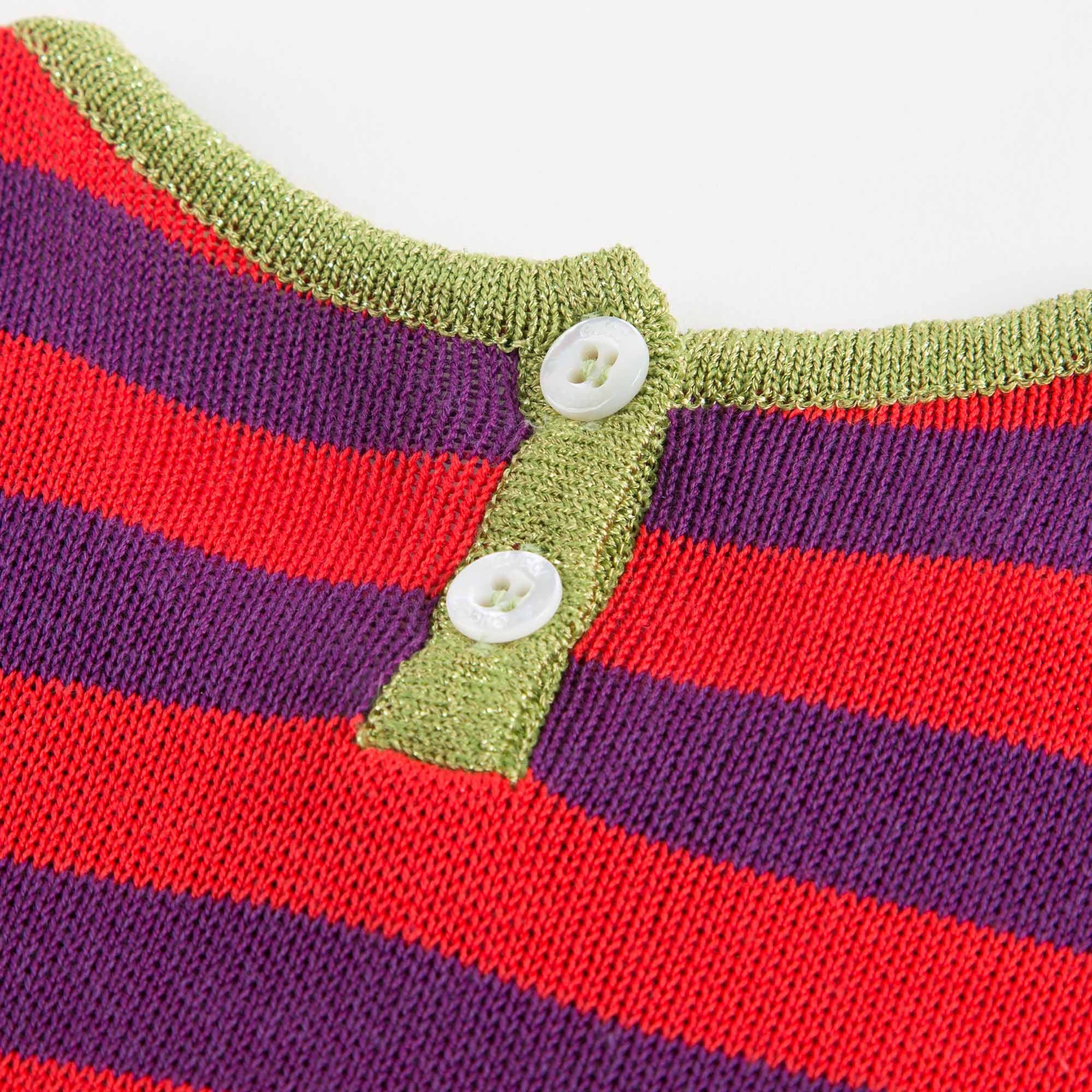 Girls Blue & Red Striped Top