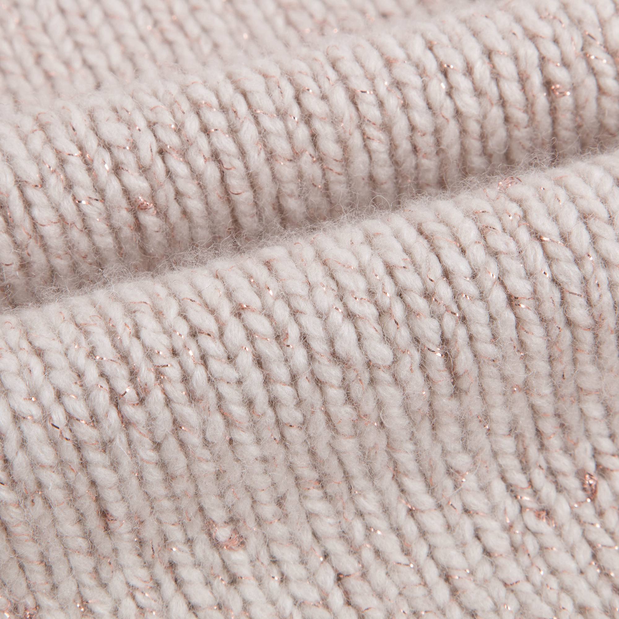 Girls Pink Lurex Knitted Wool Poncho