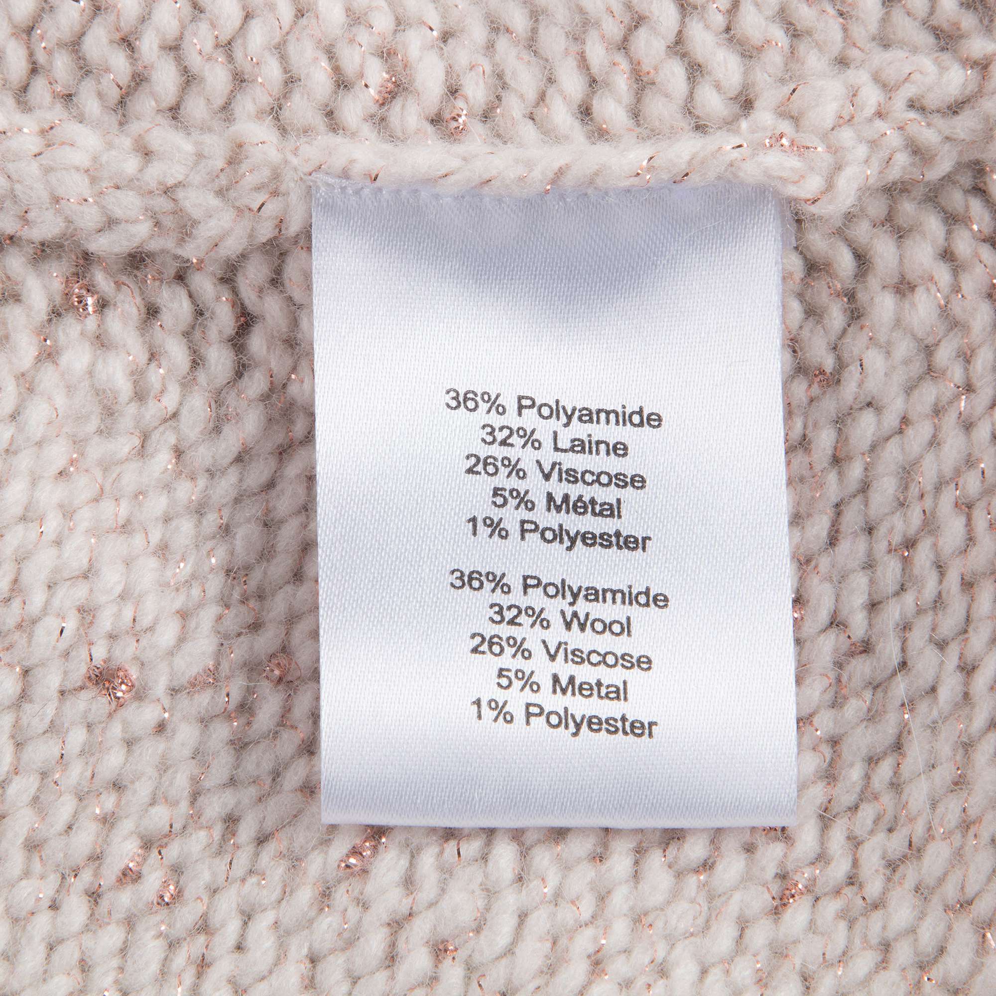 Girls Pink Lurex Knitted Wool Poncho