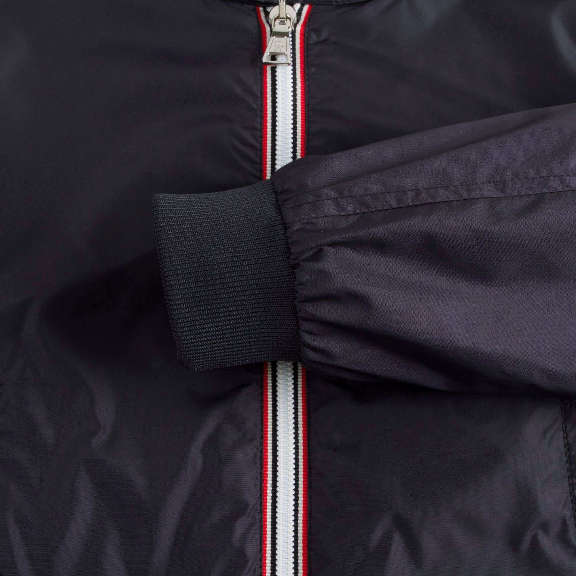 Boys Navy Blue Ribbed Cuffs 'Fabrice' Jacket With White Zipper