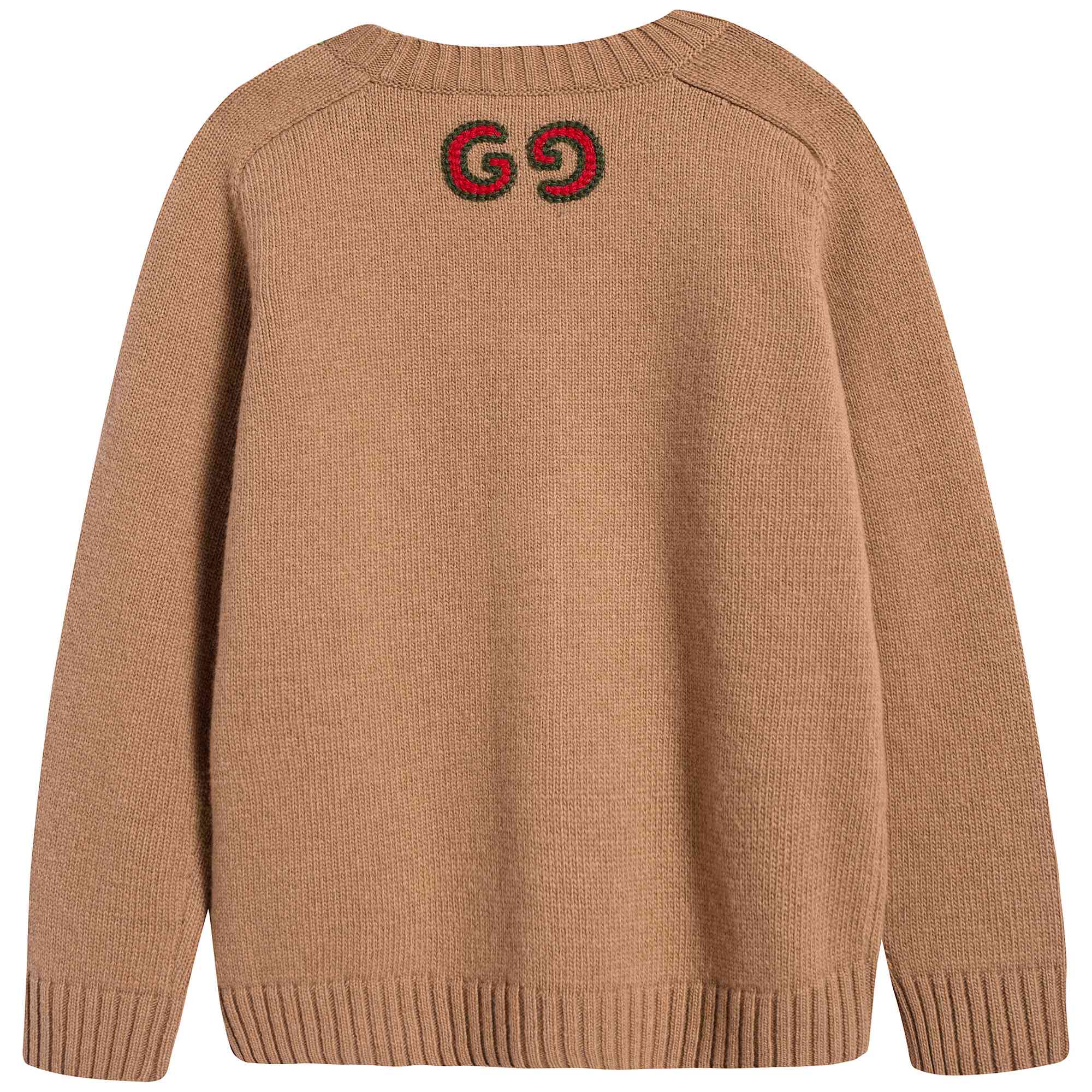 Boys Camel Wool Cardigan