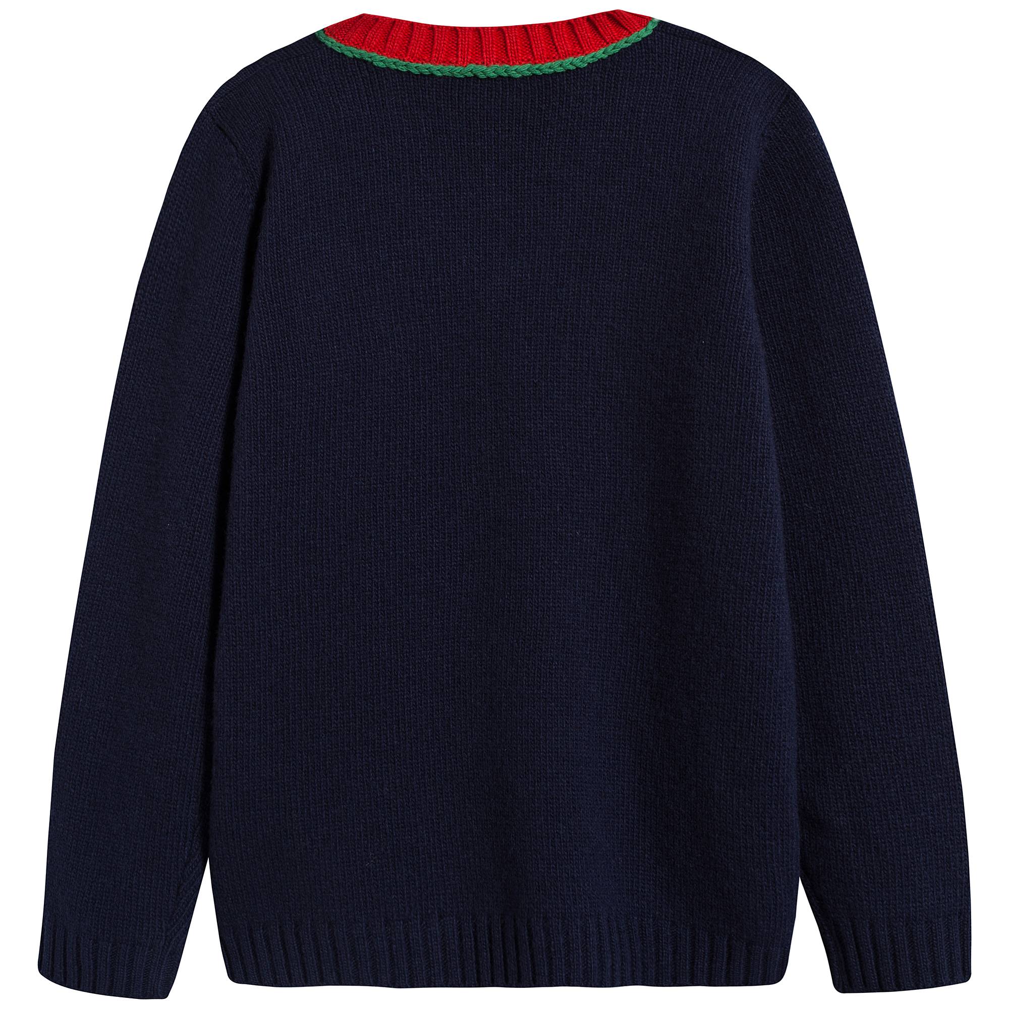 Boys Blue & Red Wool Sweater