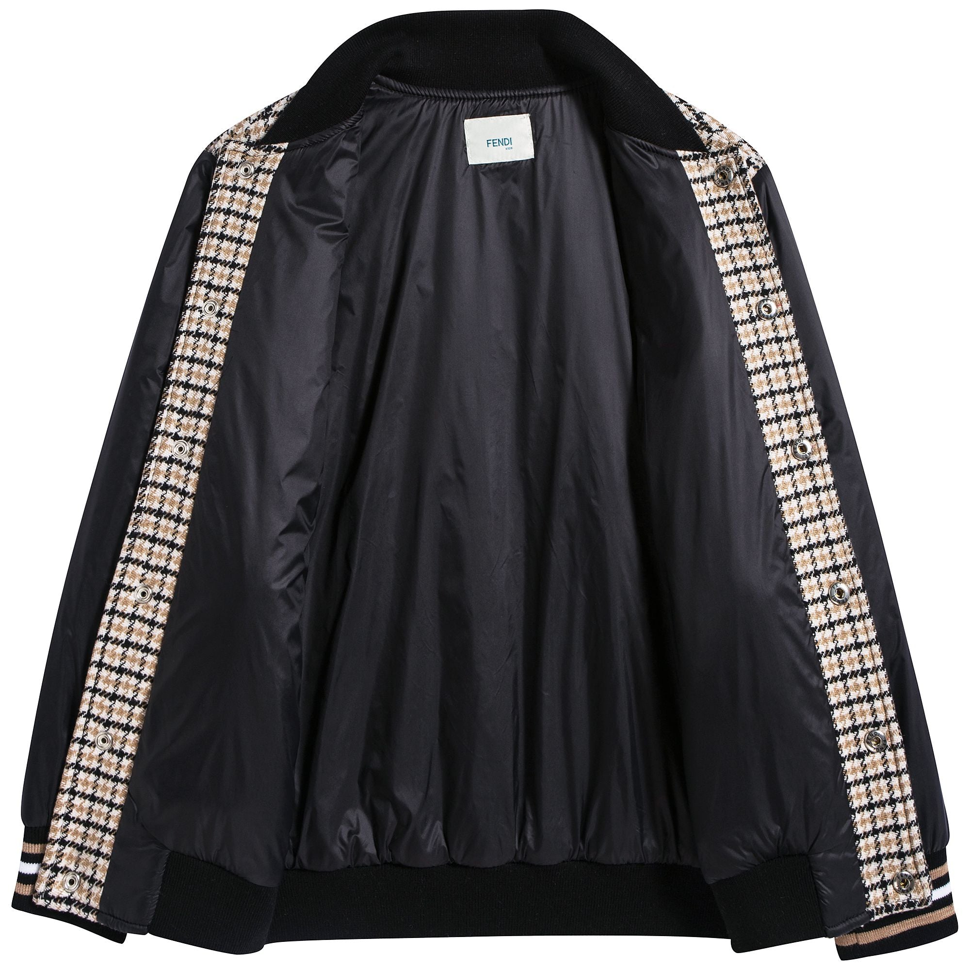 Boys Black Check Coat