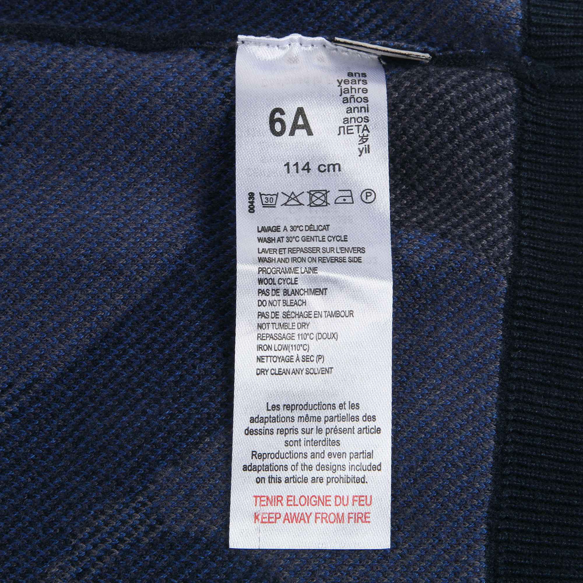 Boys Medium Blue Cotton Sweater