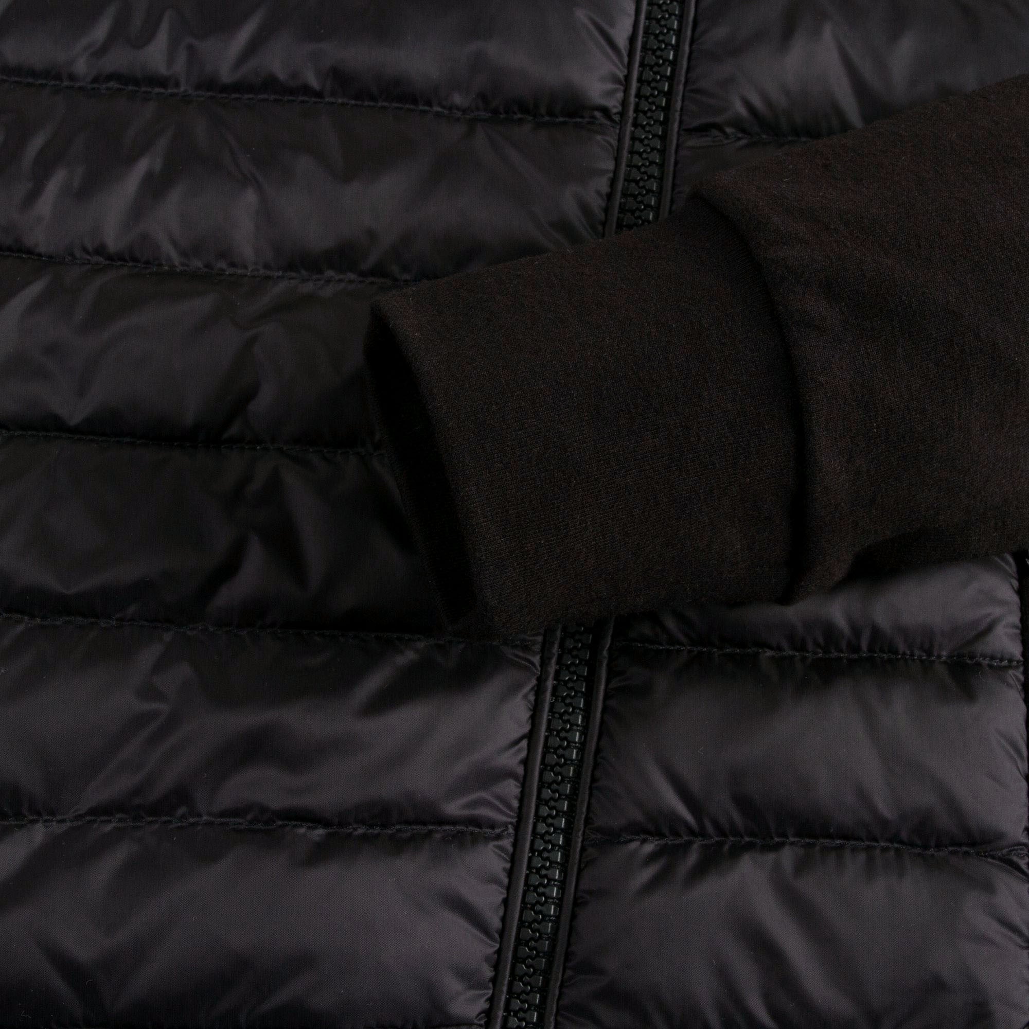 Girls Black Cotton Hooded Cardigan