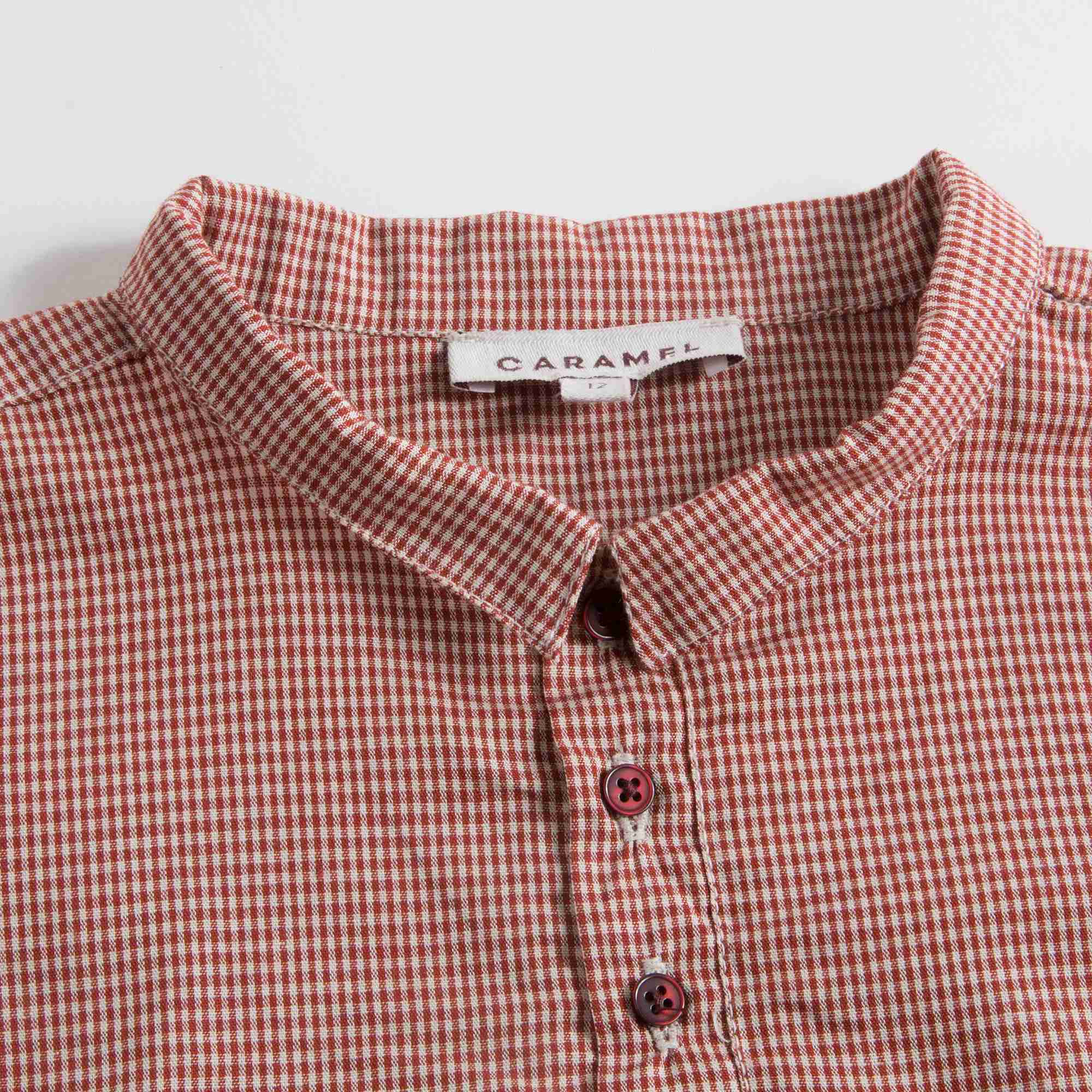 Baby Girls Red Micro Check Cotton Blouse
