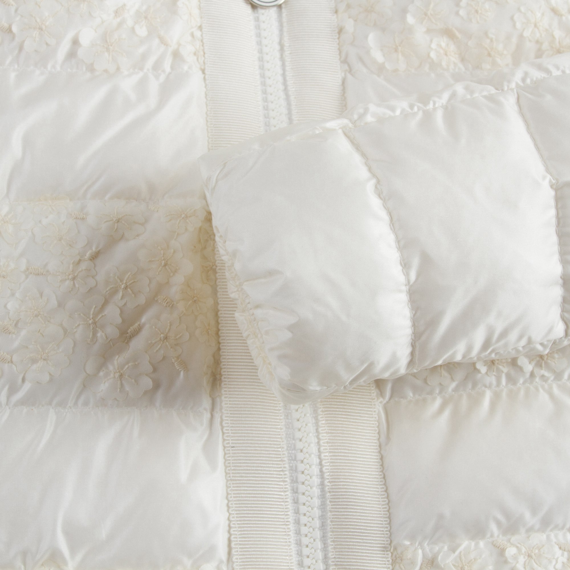 Girls White Patch Trims Down Padded Jacket