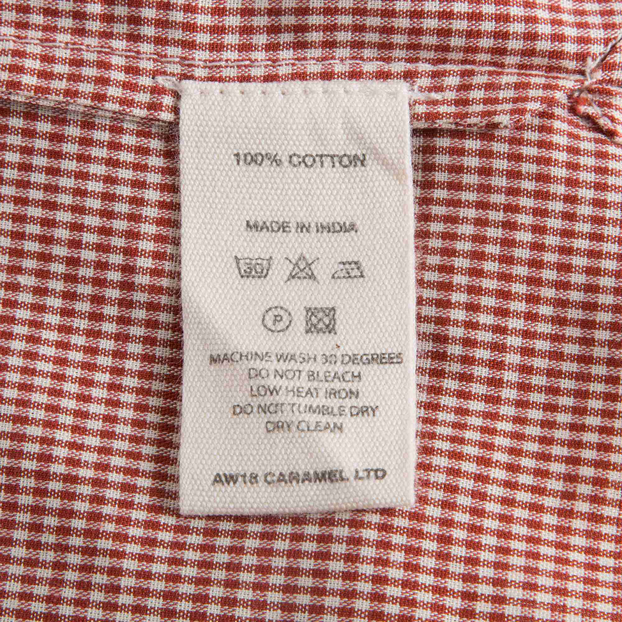 Baby Girls Red Micro Check Cotton Blouse