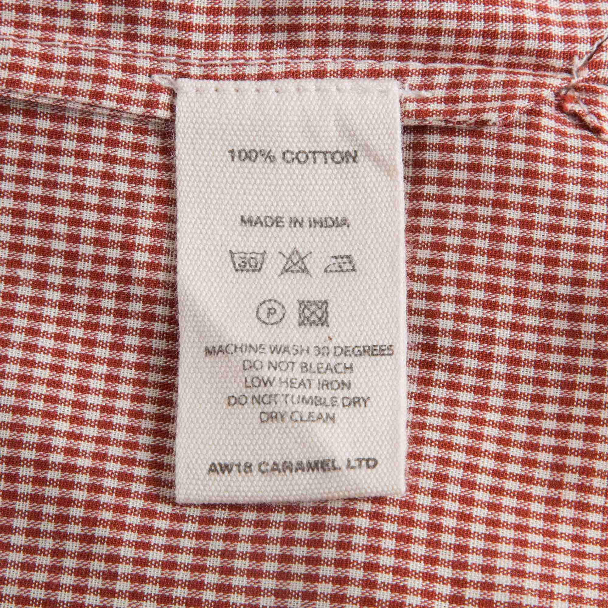Baby Girls Red Micro Check Cotton Blouse