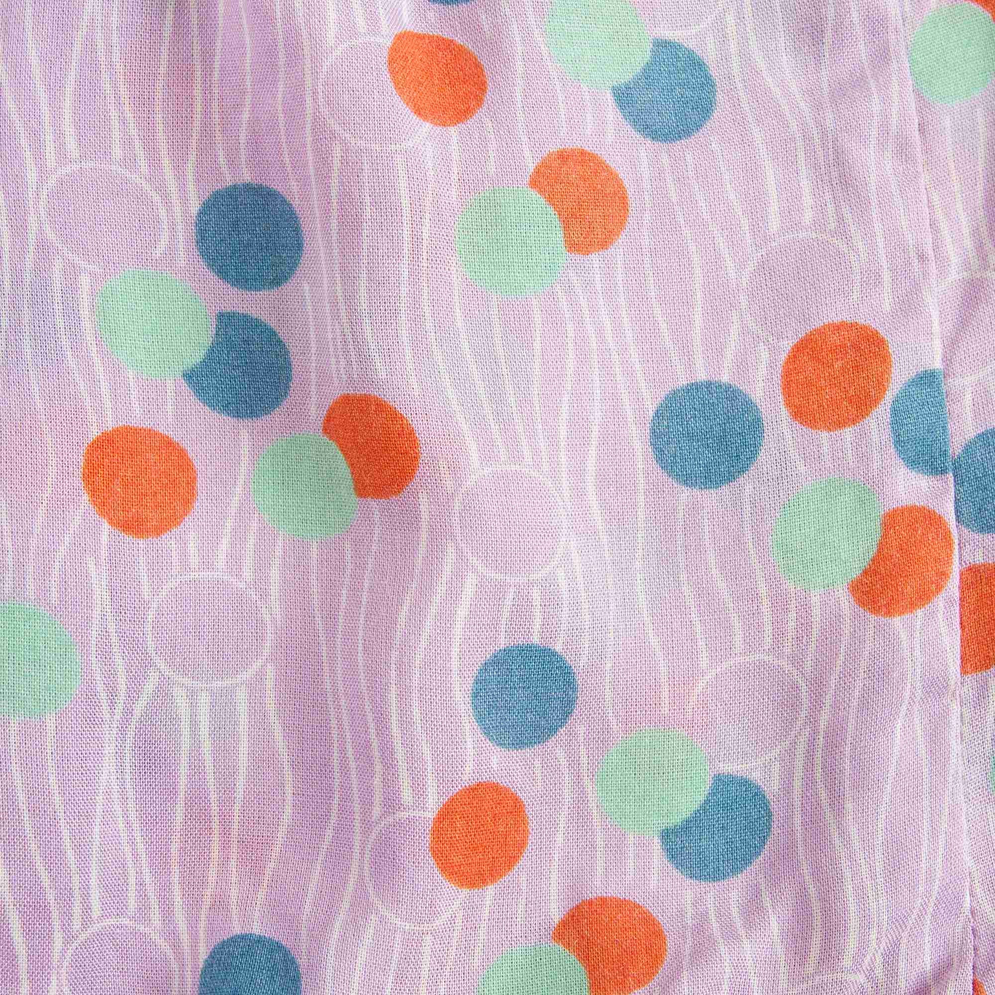 Girls Purple Sheer Lilac Bloomer With Dotty Printed Trims