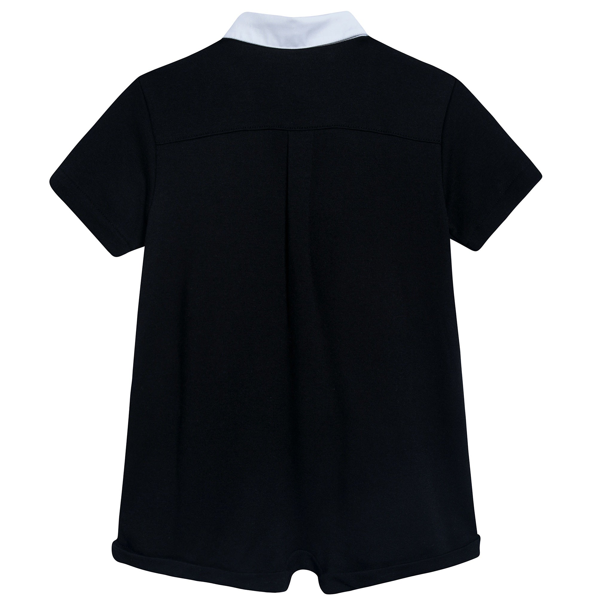Baby Boys Black Bow Trims Cotton Short Babygrow