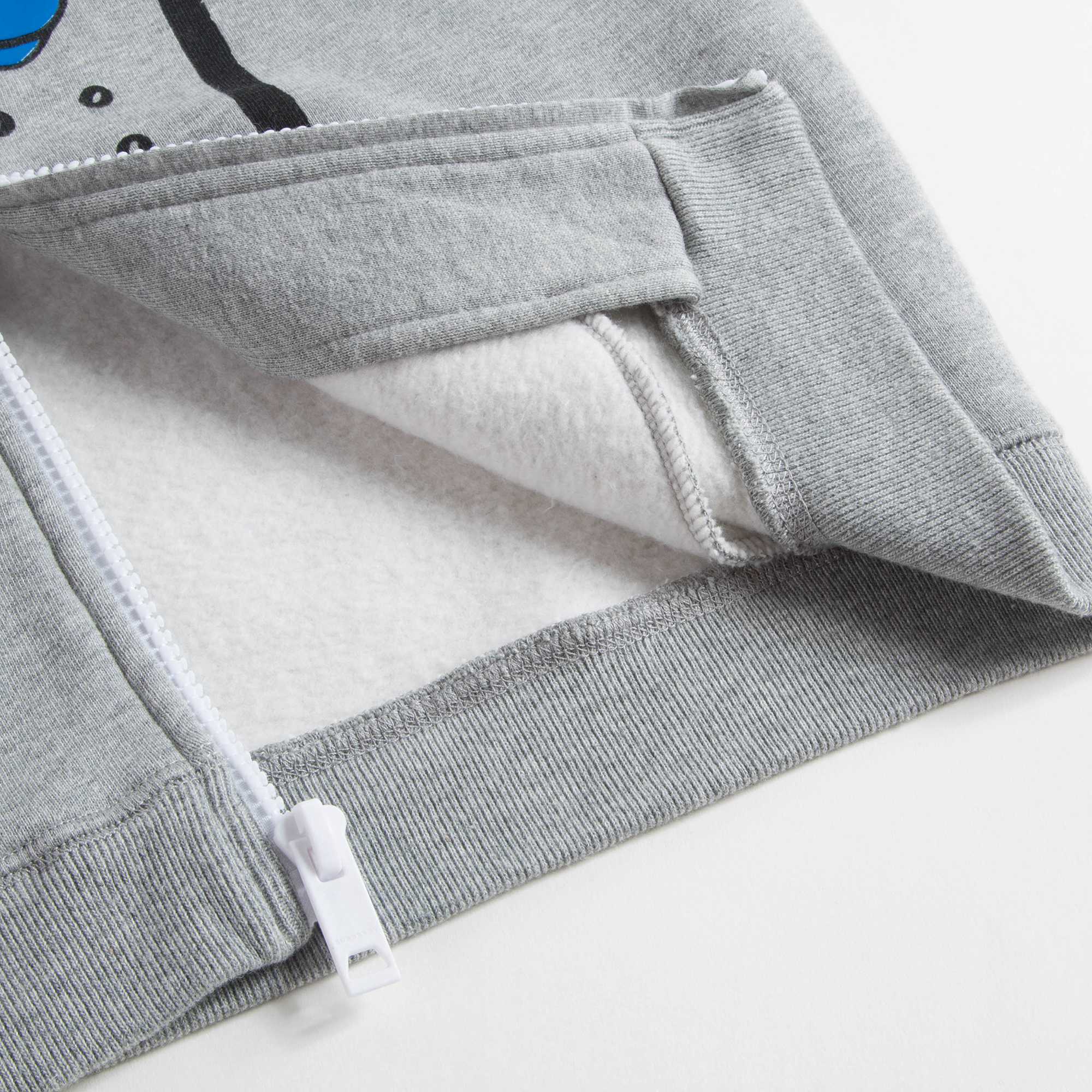 Boys Grey Melange Cotton Sweatshirt