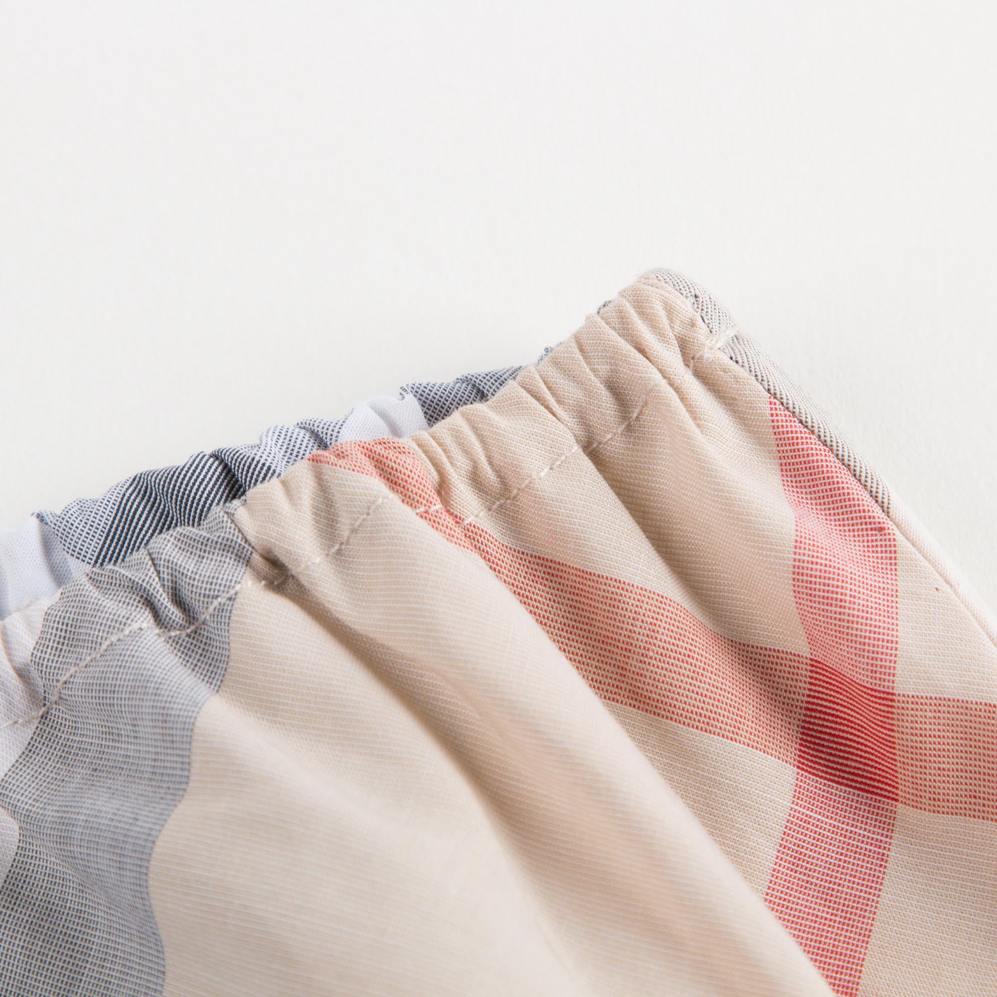 Baby Girls Beige Check Dress With Collar