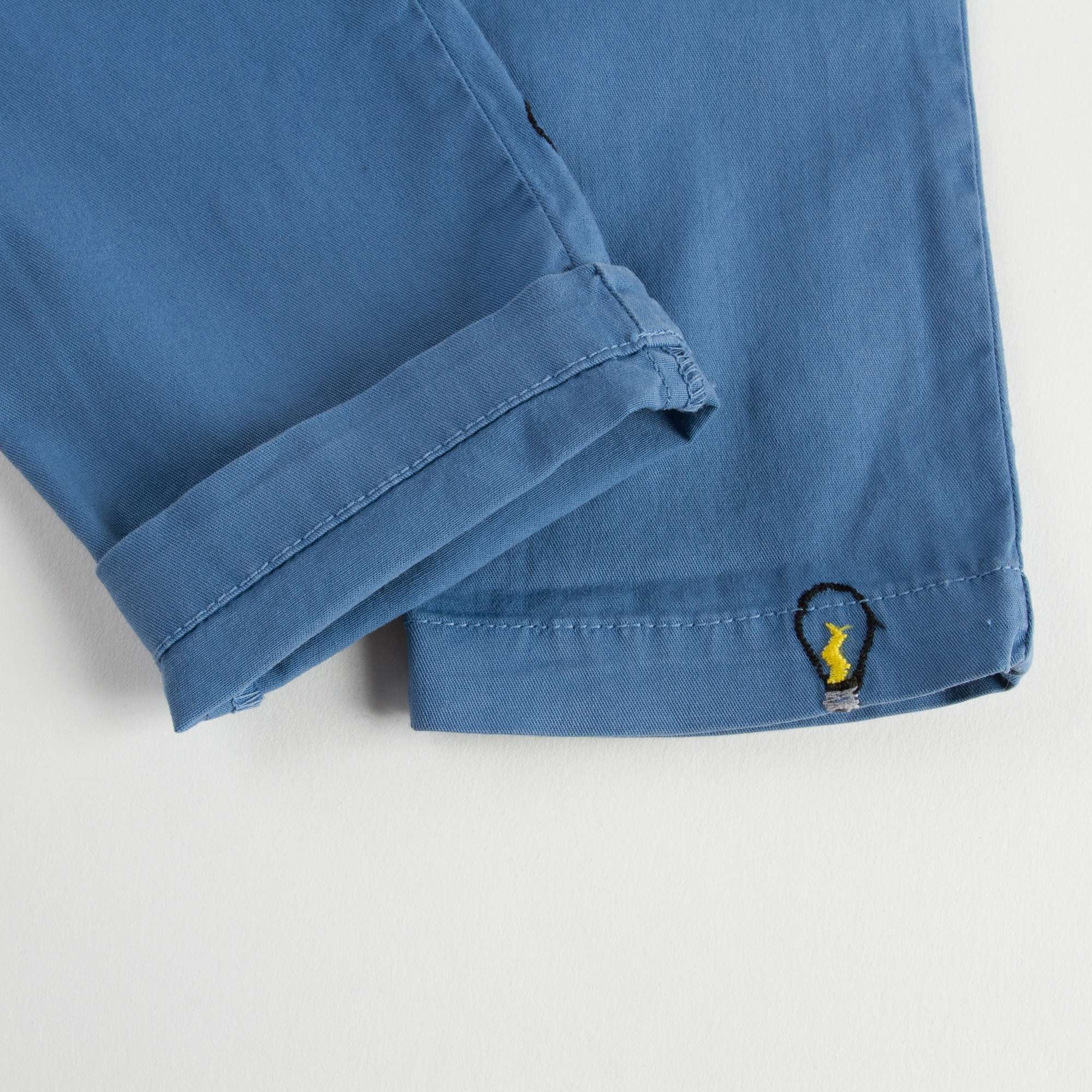 Baby Boys Light Blue Cotton Printed Trims Trousers